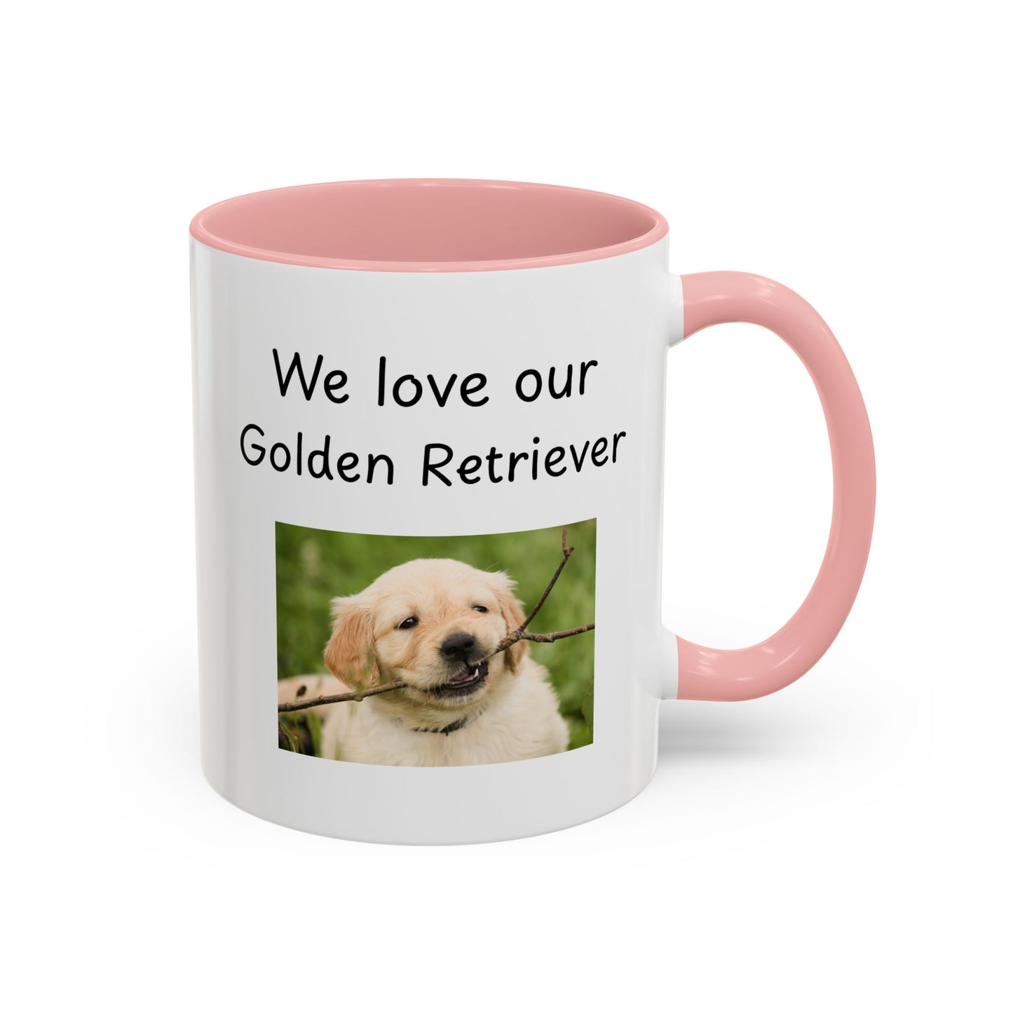 Keramiktasse – „Wir lieben unseren Golden Retriever“