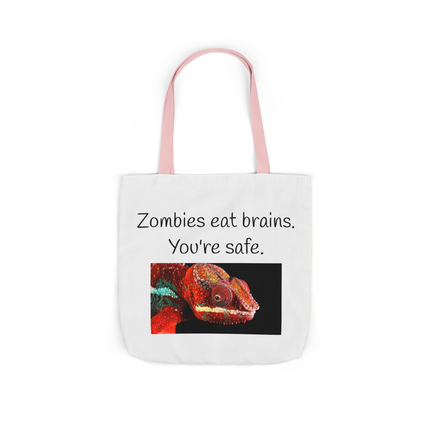 Canvas Tote Bag - "Zombies Eat Brains. You're Safe"