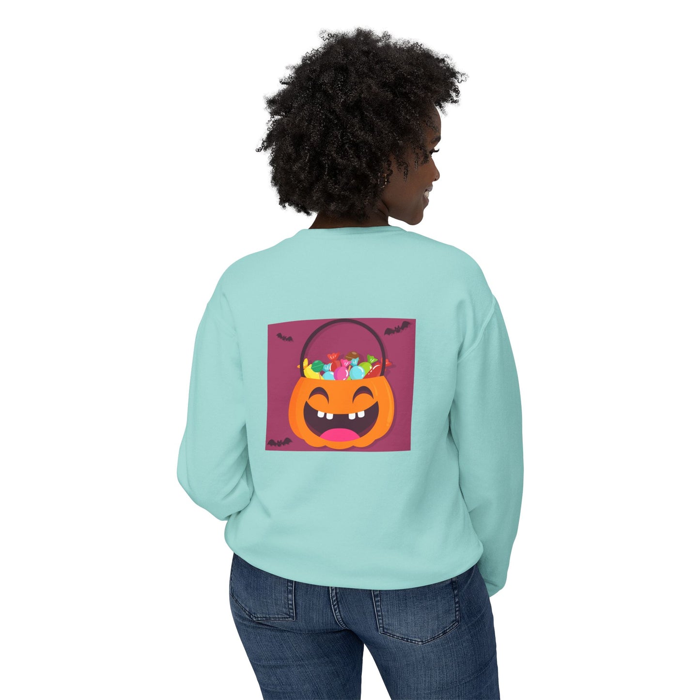 Halloween Liggewig Sweatshirt - Lekkergoedliefhebber Ontwerp