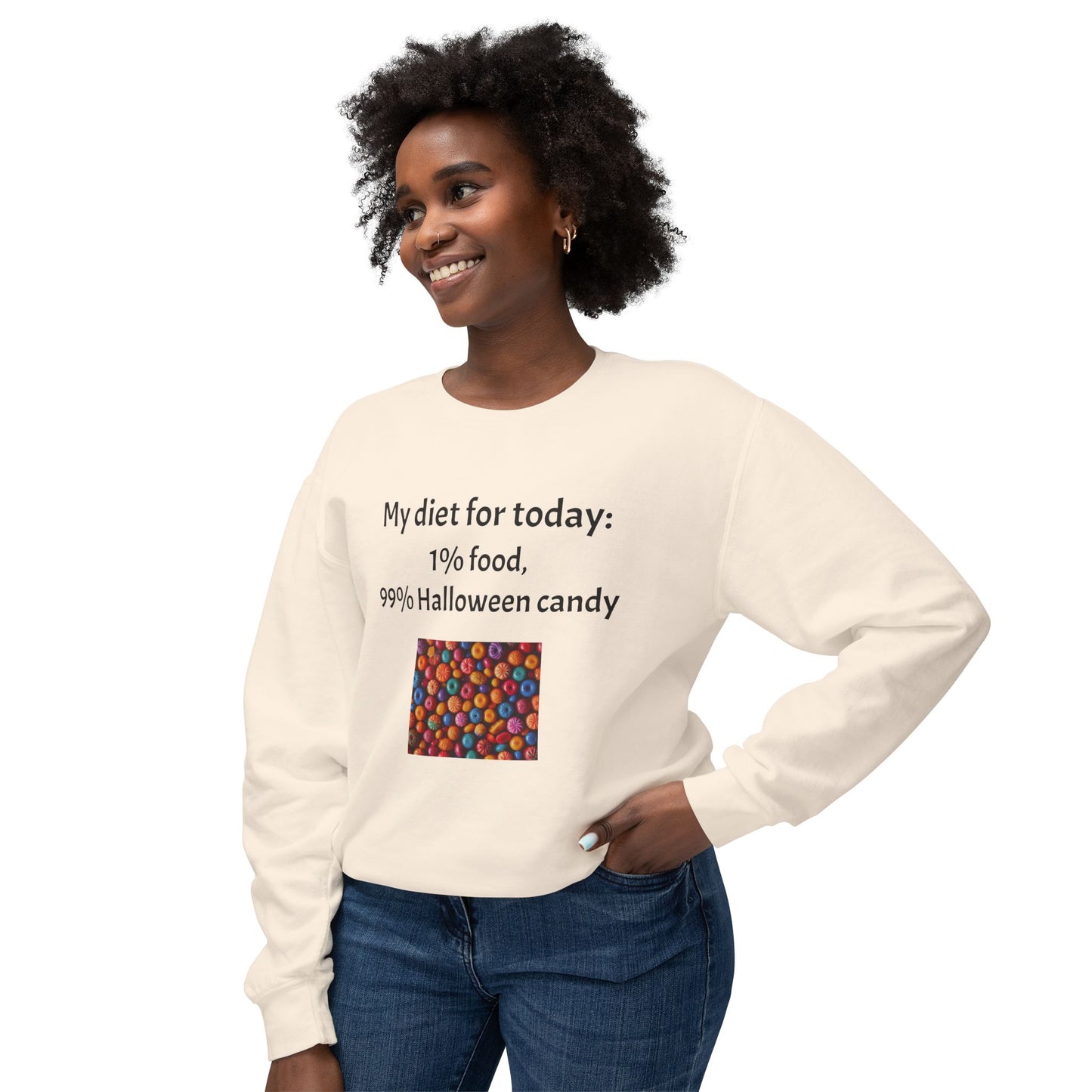 Halloween Lightweight Sweatshirt - Candy Lover Design