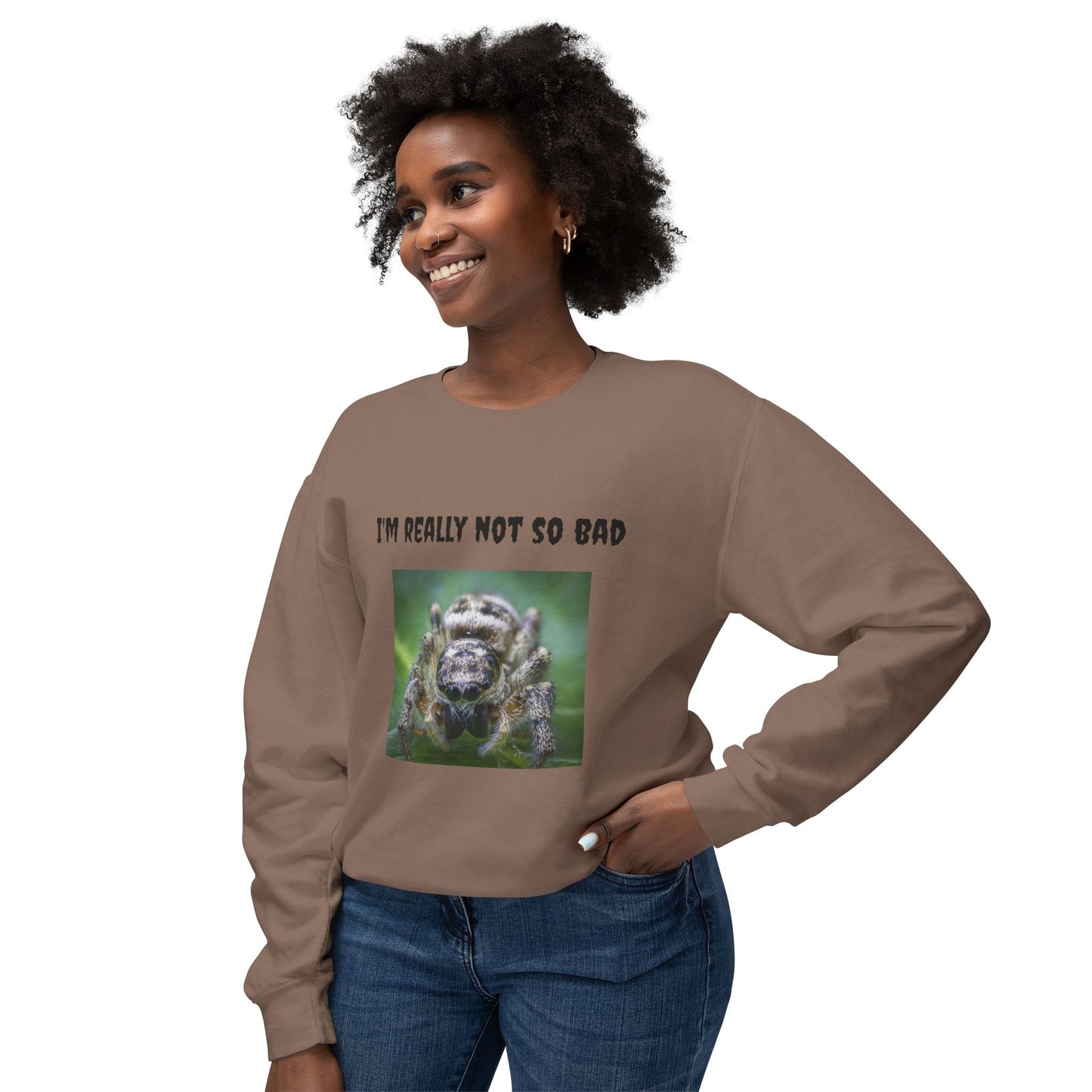 Unisex Lightweight Sweatshirt - Funny Spider Design