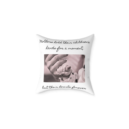 Canvas Pillow - "Mother's Hold Their Children's Hands" Design