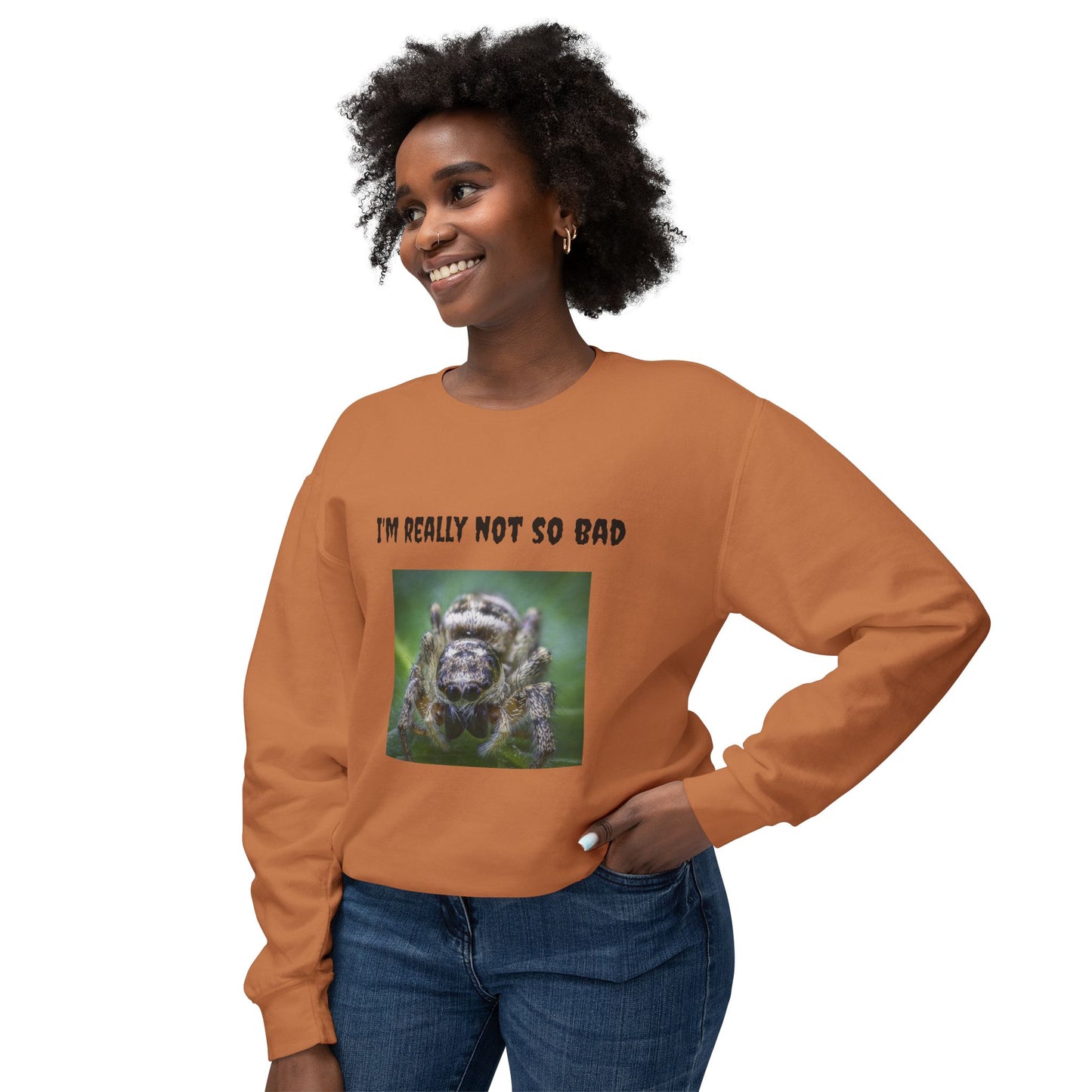 Unisex Lightweight Sweatshirt - Funny Spider Design
