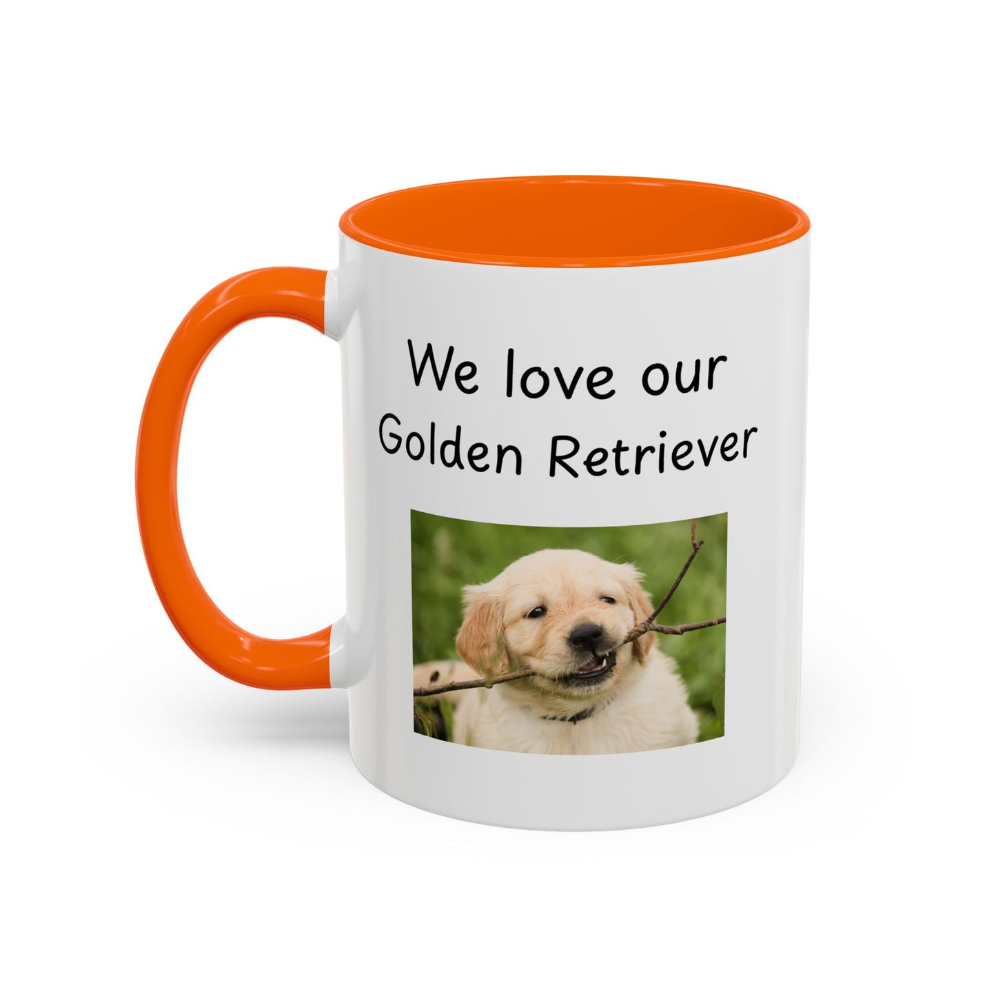 Keramiktasse – „Wir lieben unseren Golden Retriever“