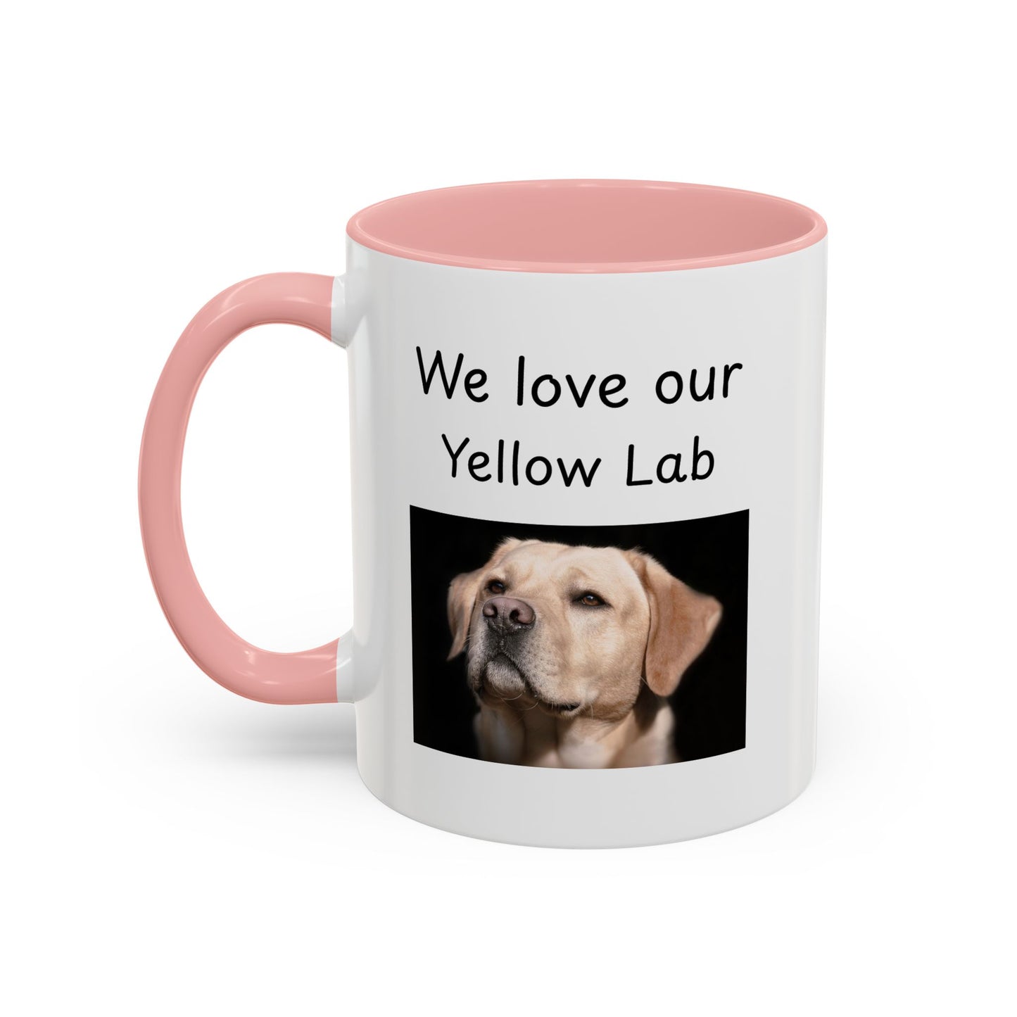 Keramiktasse – „Wir lieben unseren gelben Labrador“