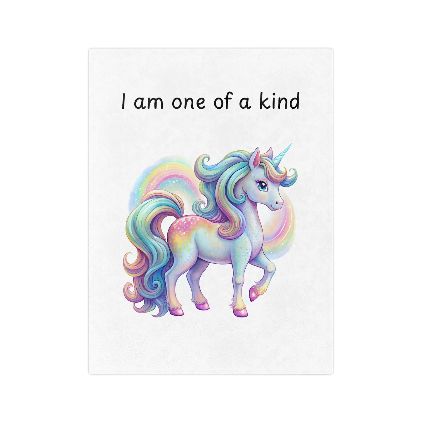 Child or Adult Unicorn Blanket - "I Am One Of A Kind"