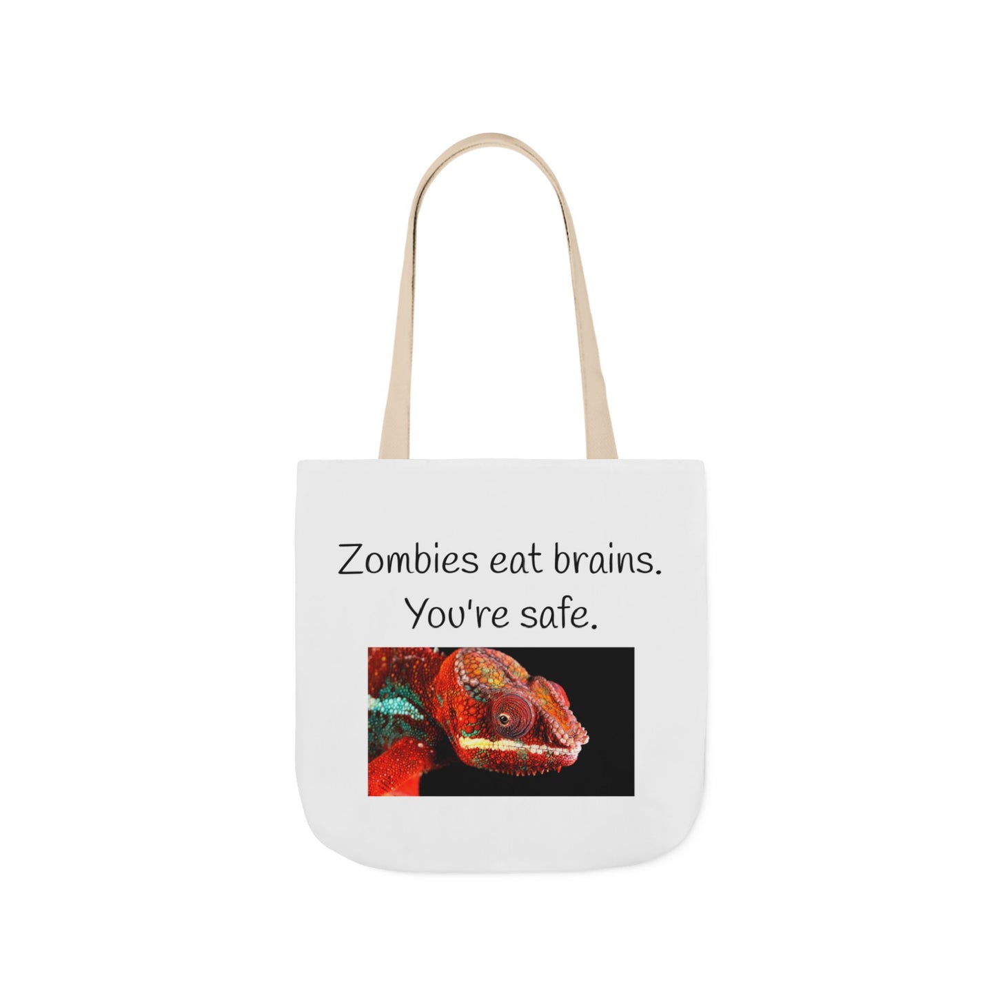 Canvas Tote Bag - "Zombies Eat Brains. You're Safe"