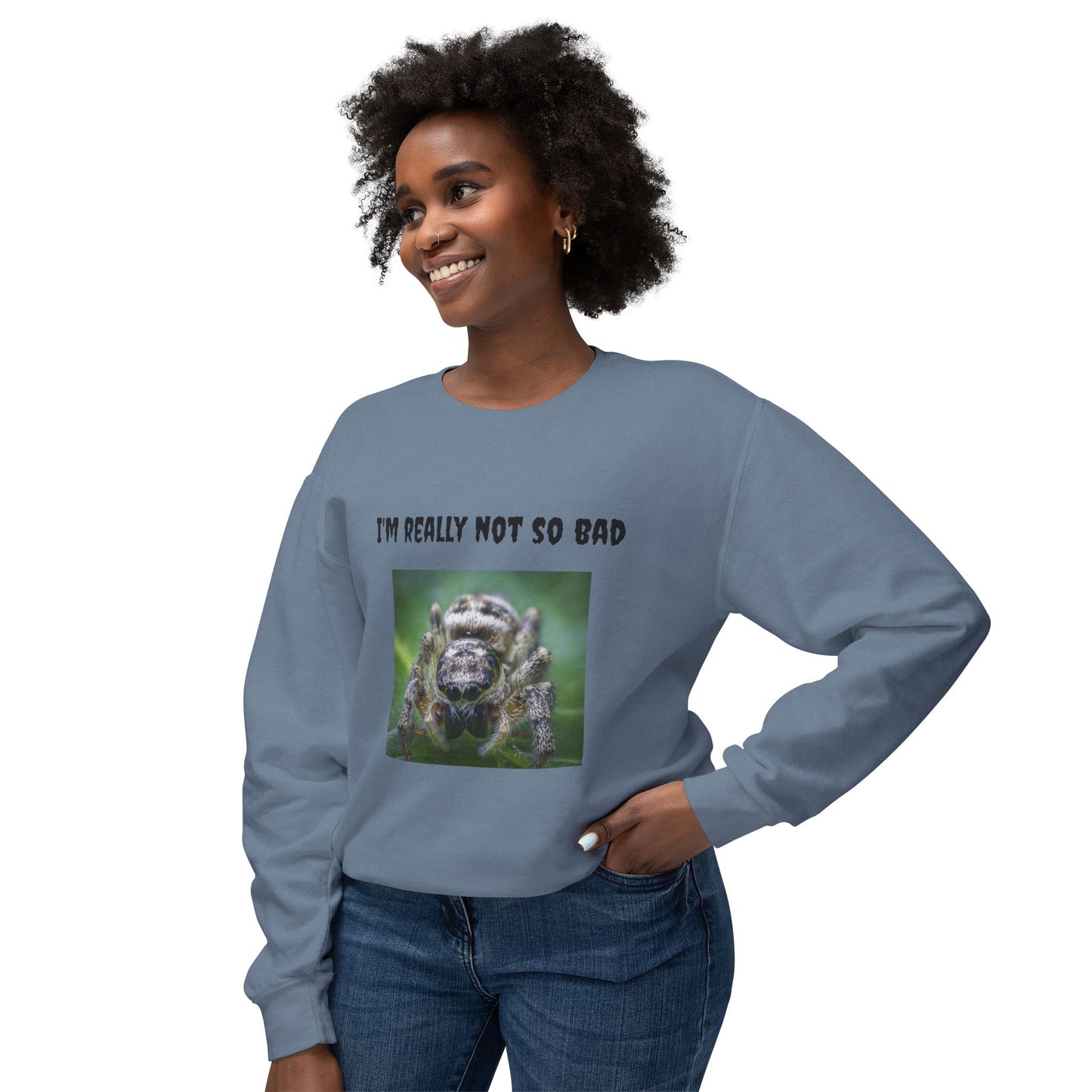 Unisex Lightweight Sweatshirt - Funny Spider Design
