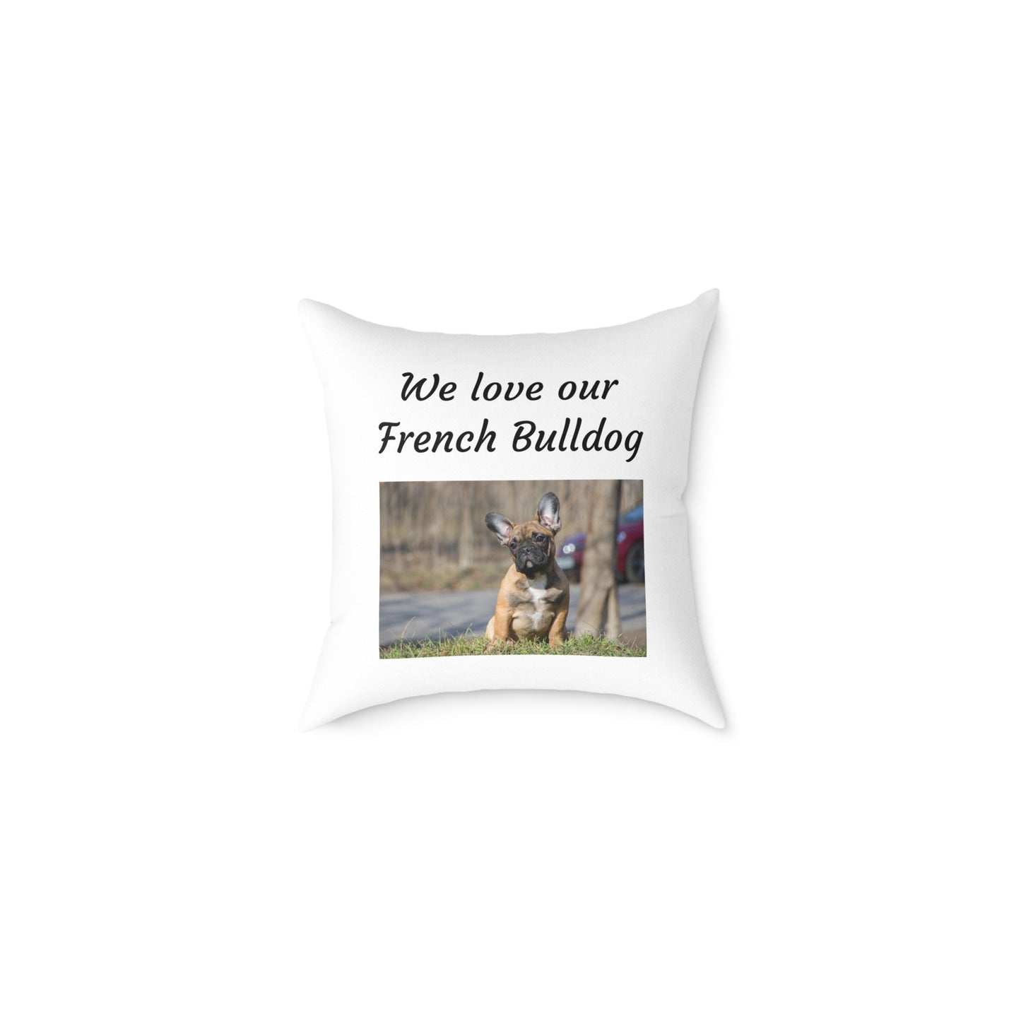 Square Pillow - "We Love Our French Bulldog"