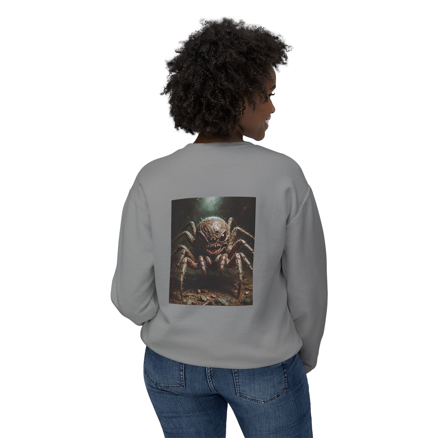 Unisex Lightweight Sweatshirt - Funny Spider Design