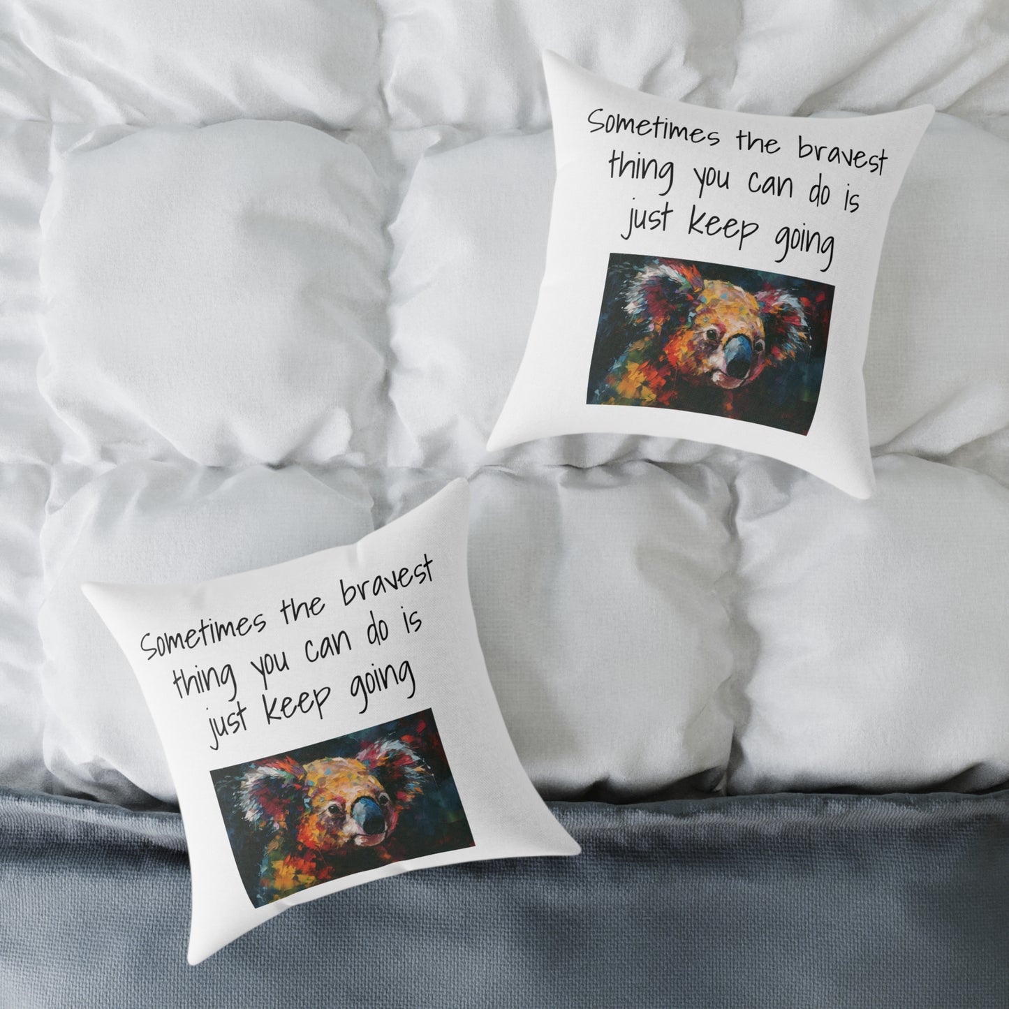 Square Pillow - Bravery Quote Design
