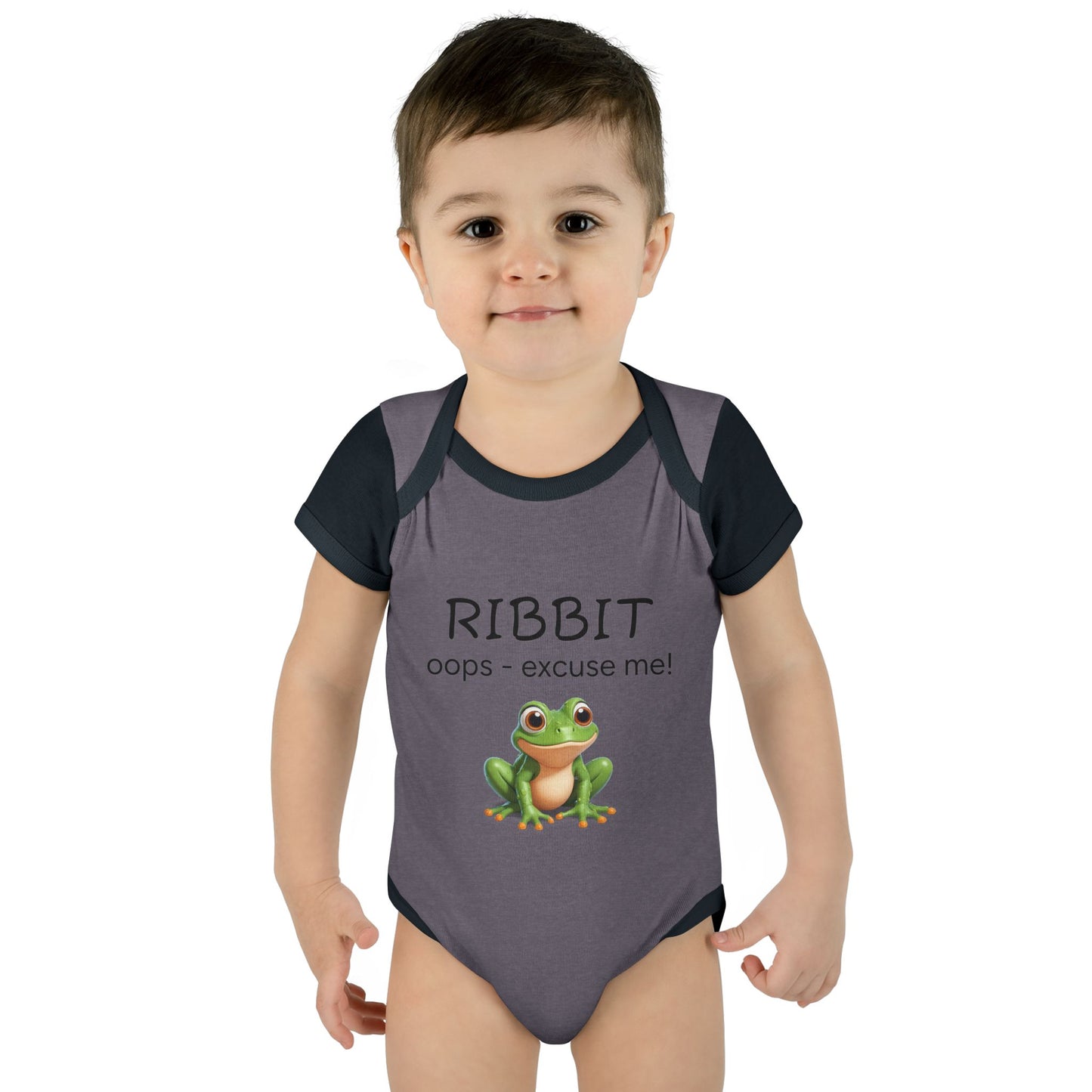 Infant/Toddler Bodysuit - "RIBBIT - Oops, Excuse Me!" Playful Frog Design
