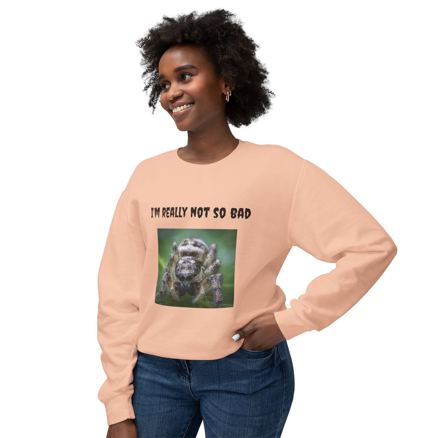 Unisex Lightweight Sweatshirt - Funny Spider Design