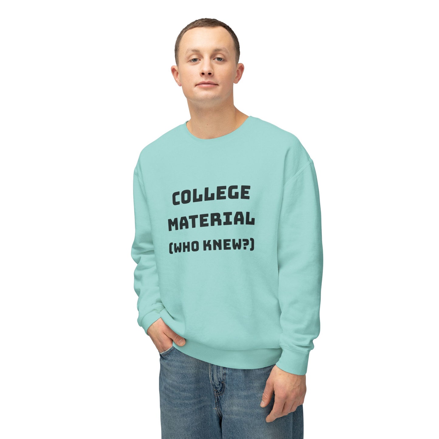 Unisex Liggewig Sweetpak - "Kollege Materiaal (Wie Het Geweet?)"