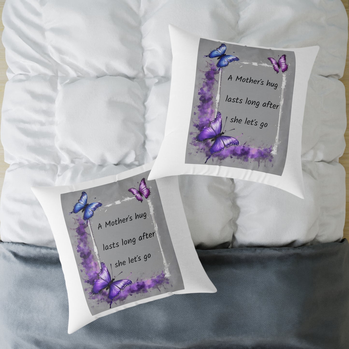 Square Pillow - "A Mother's Hug" Quote Design