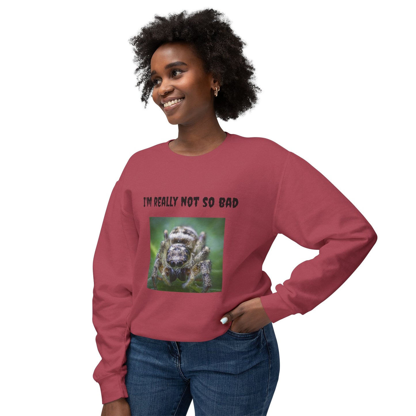 Unisex Lightweight Sweatshirt - Funny Spider Design
