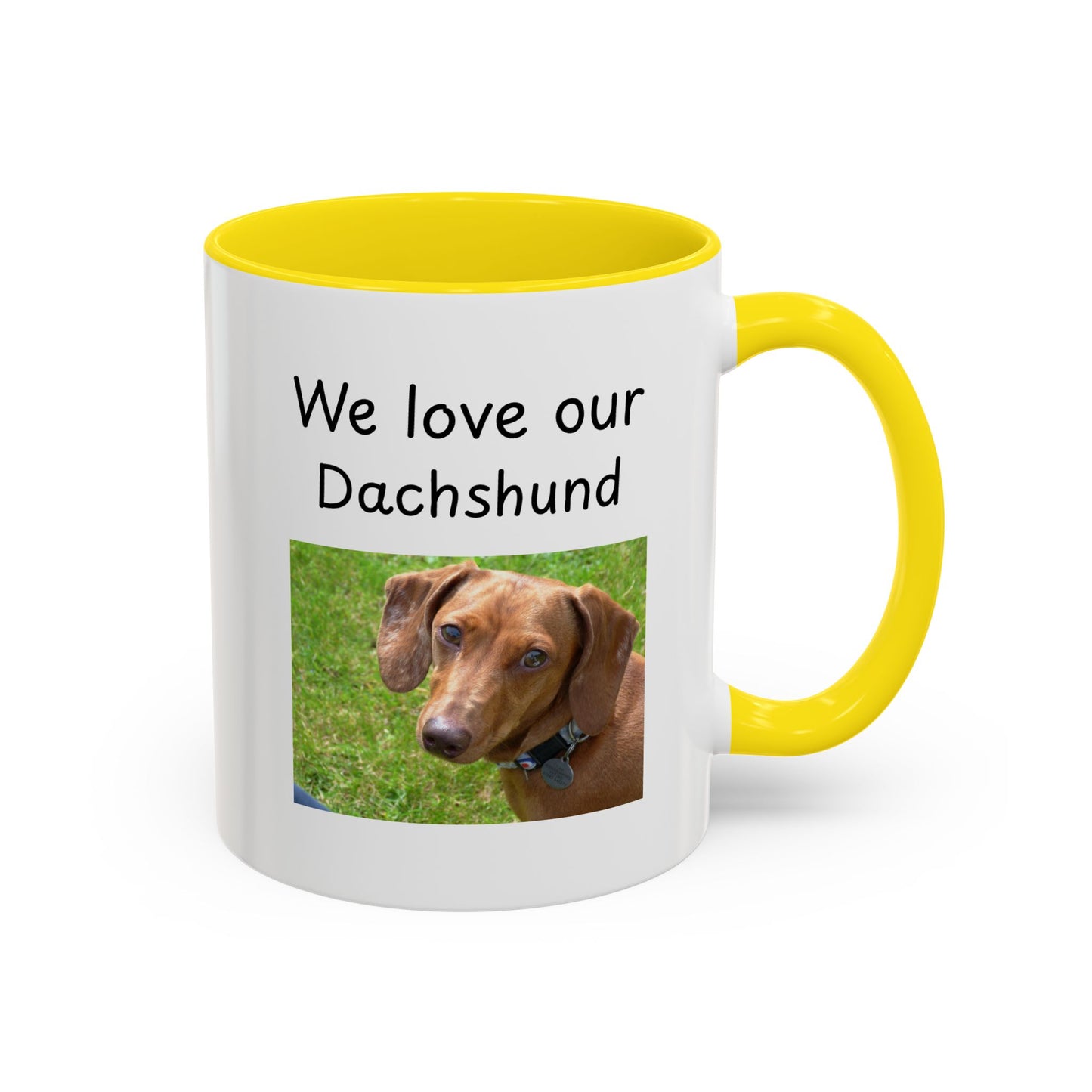 Keramiktasse - "Wir lieben unseren Dackel"