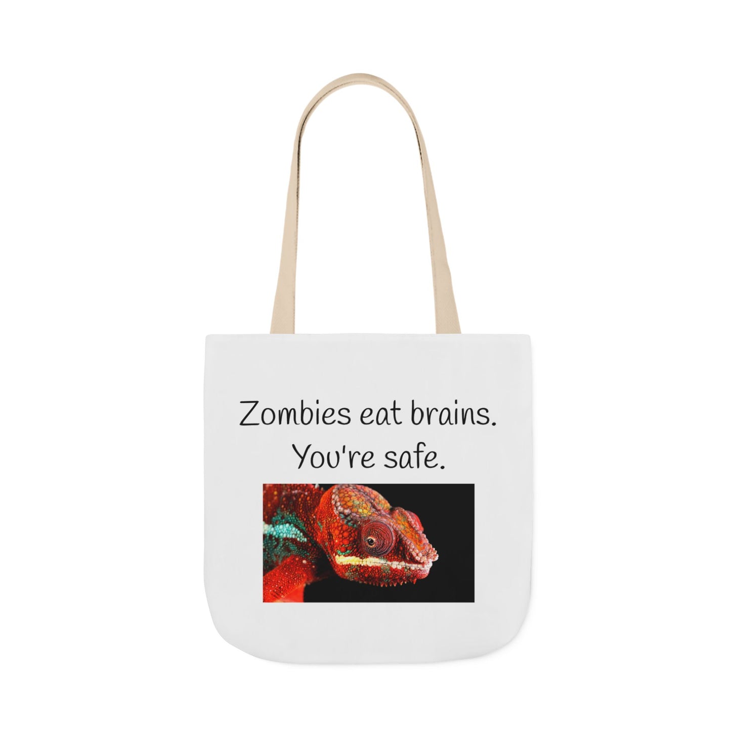 Canvas Tote Bag - "Zombies Eat Brains. You're Safe"
