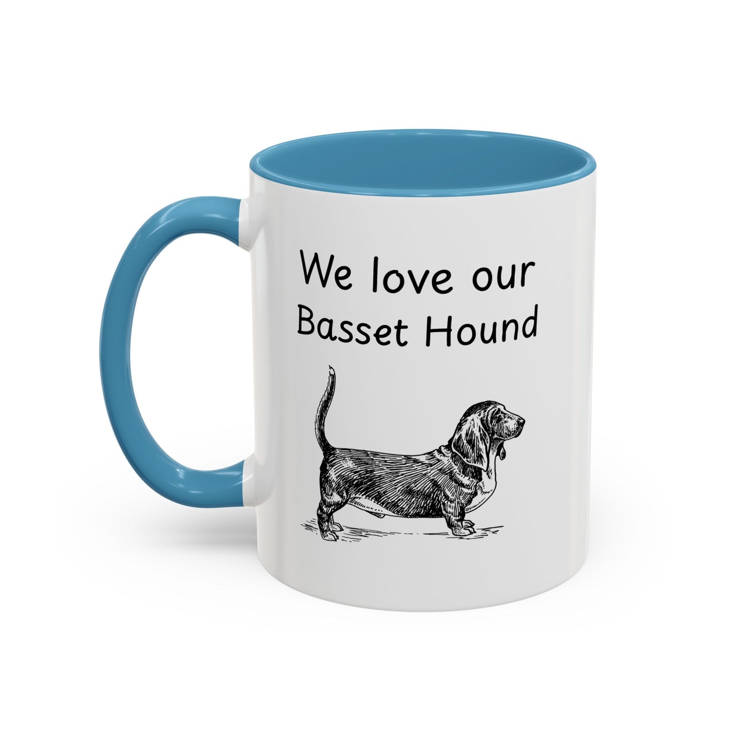 Keramiekbeker - "Ons is lief vir ons Basset Hound"