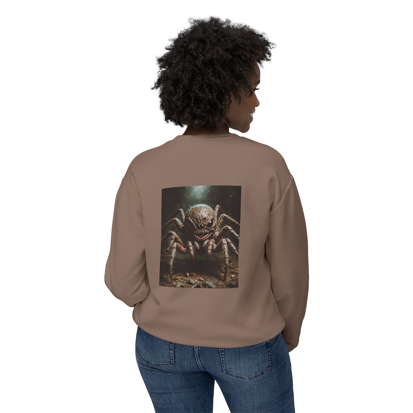 Unisex Lightweight Sweatshirt - Funny Spider Design