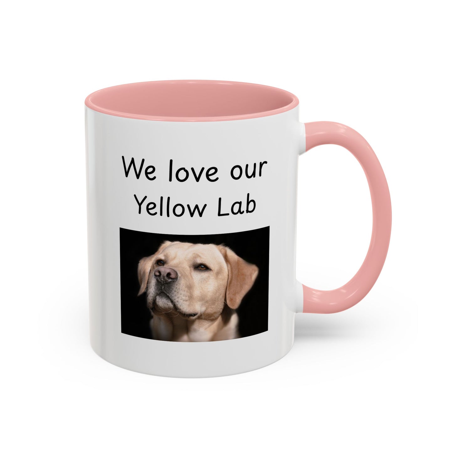 Keramiktasse – „Wir lieben unseren gelben Labrador“