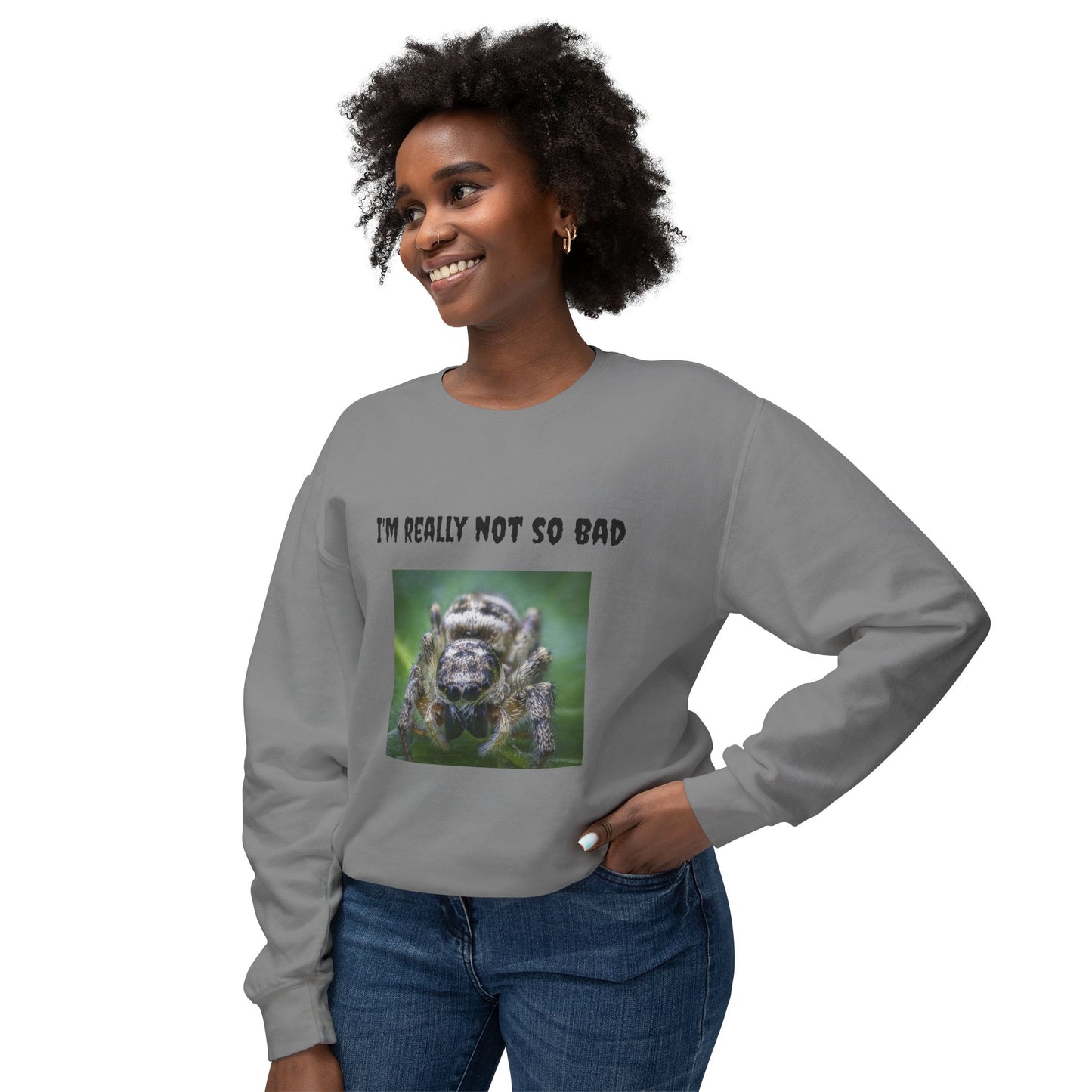 Unisex Lightweight Sweatshirt - Funny Spider Design