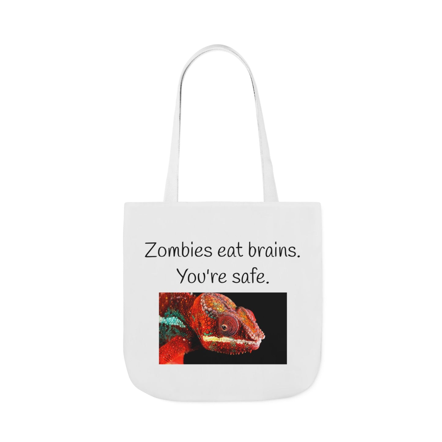 Canvas Tote Bag - "Zombies Eat Brains. You're Safe"