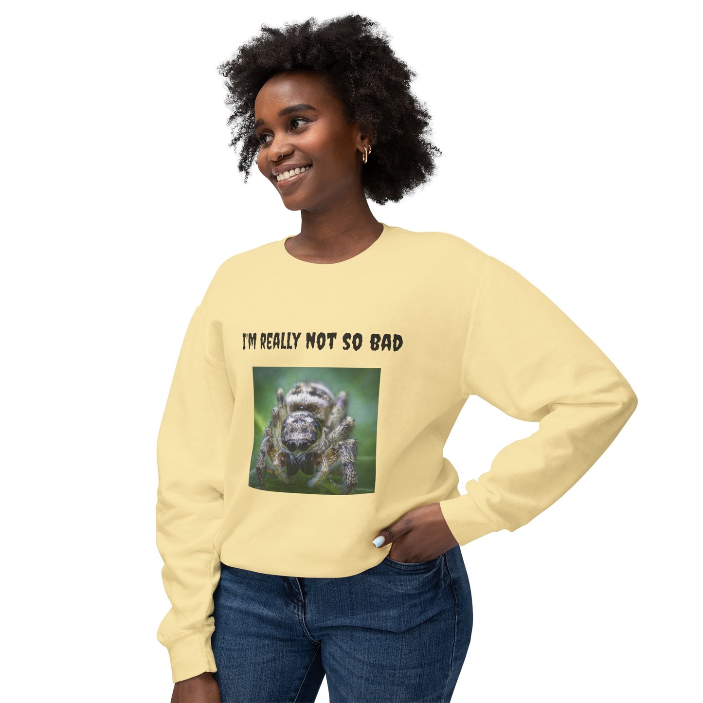 Unisex Lightweight Sweatshirt - Funny Spider Design