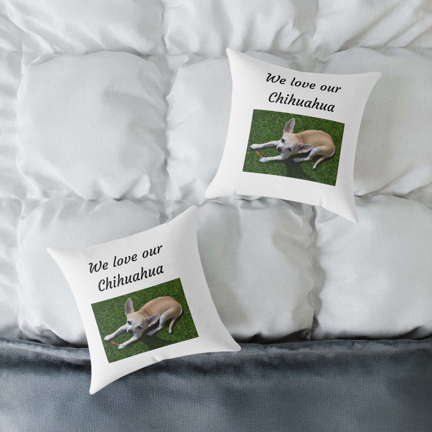 Square Pillow - "We Love Our Chihuahua"