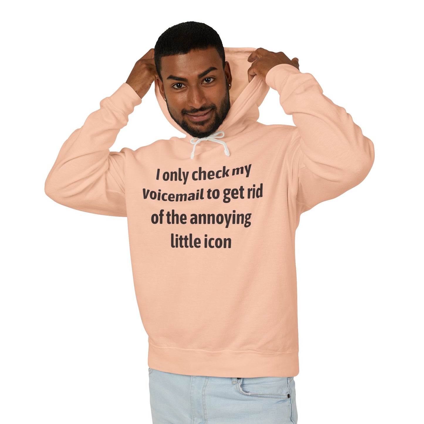 Unisex Lightweight Hoodie - Funny Voicemail Design