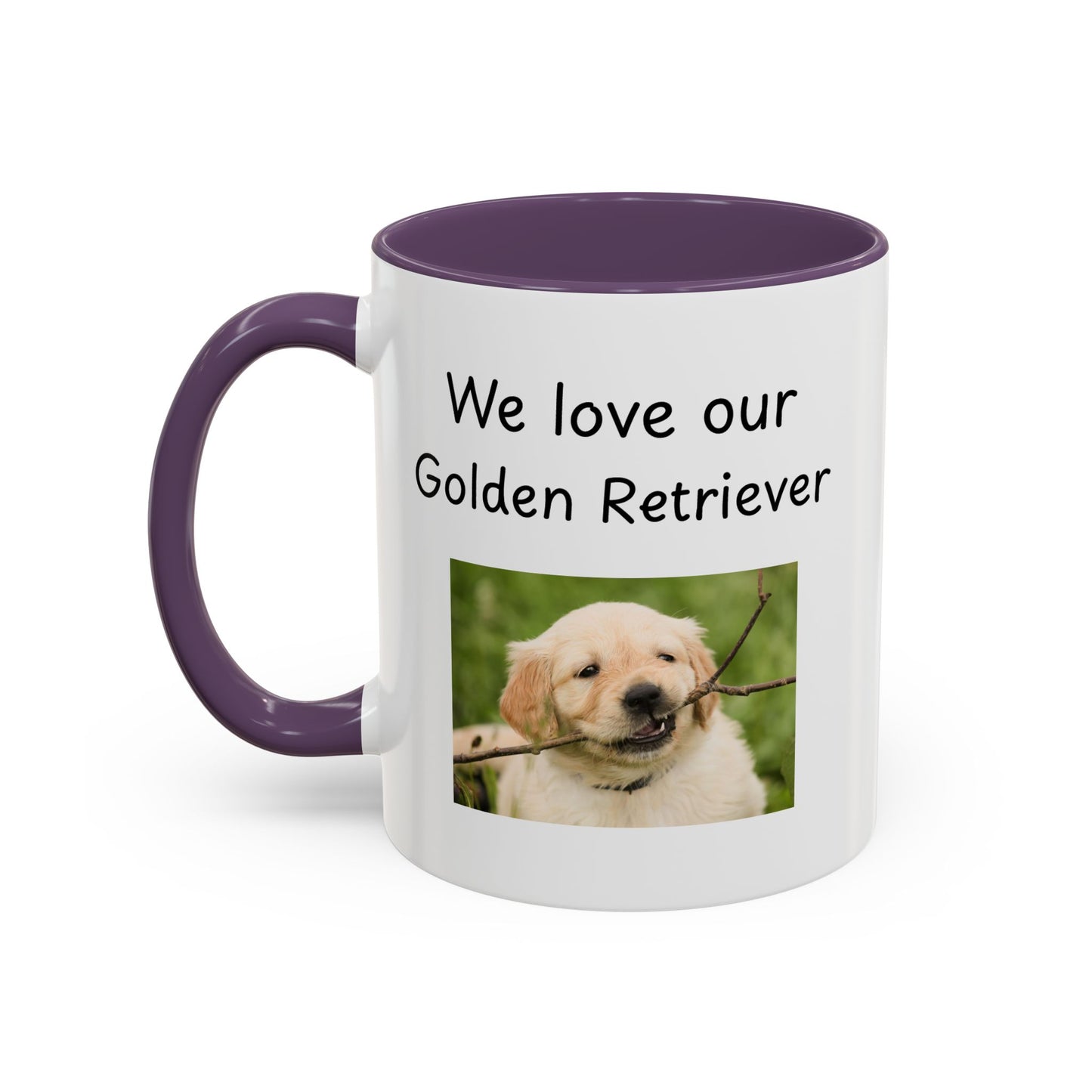 Keramiktasse – „Wir lieben unseren Golden Retriever“