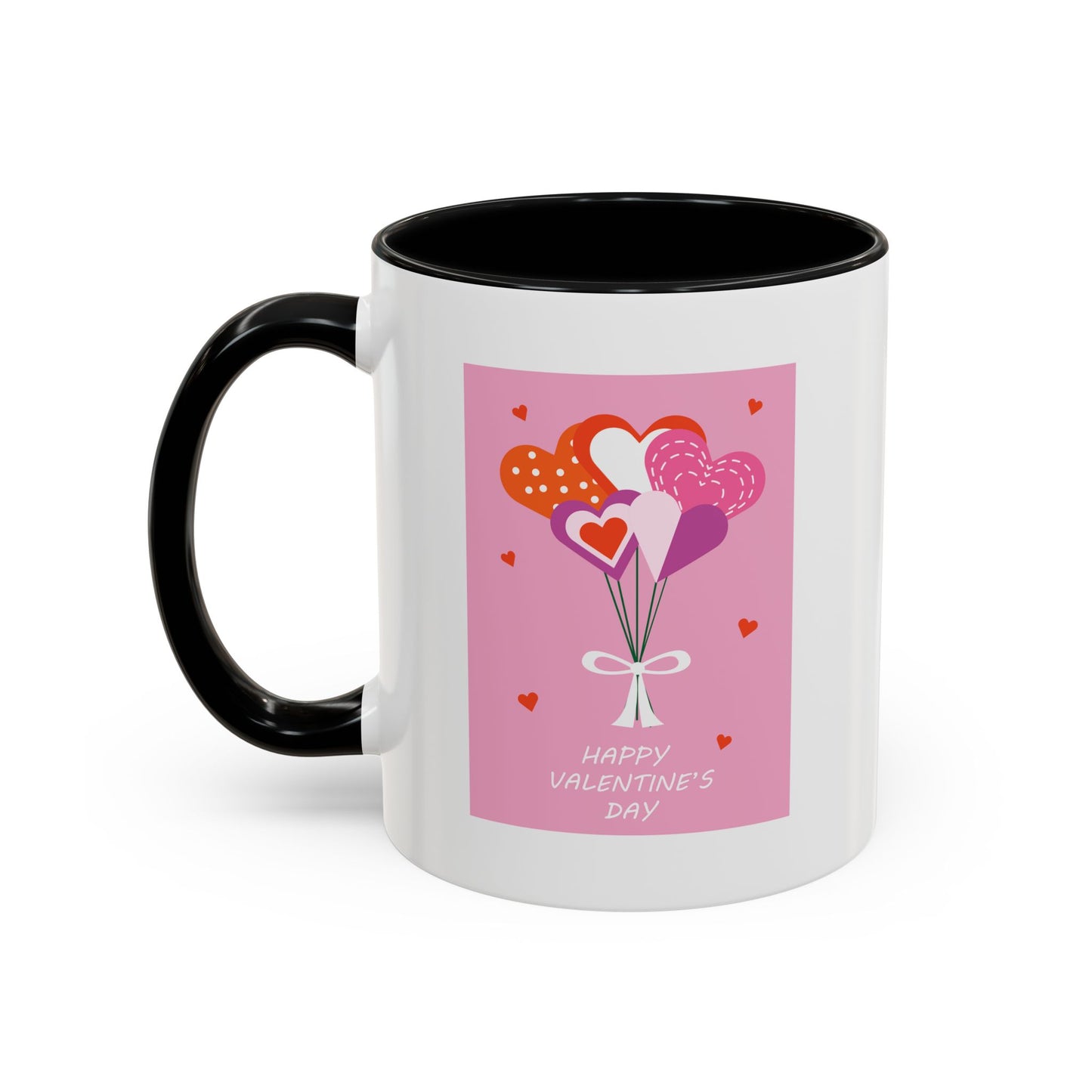 "Happy Valentine's Day" Romantic Heart Balloons Mug