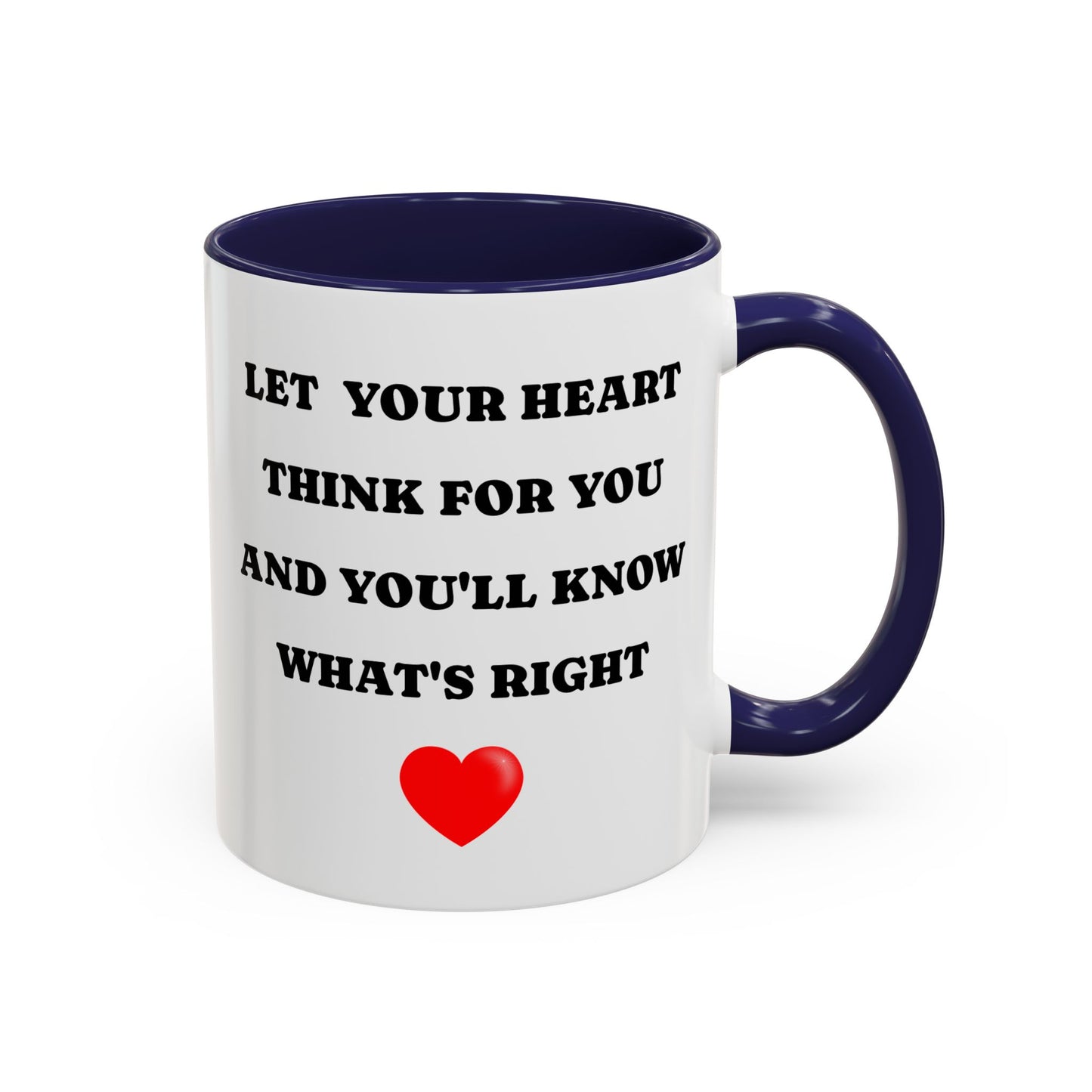 Inspirierender Kaffeebecher – Zitat: „Lass dein Herz für dich denken“