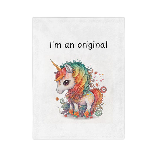 Child or Adult Unicorn Blanket - "I'm An Original"
