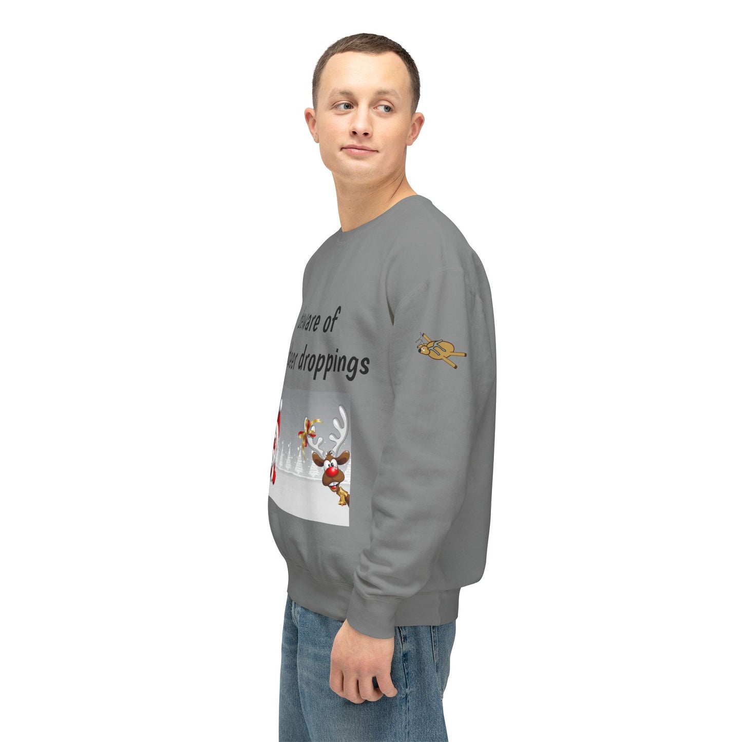 Weihnachtspullover – „Vorsicht vor Rentierkot!“