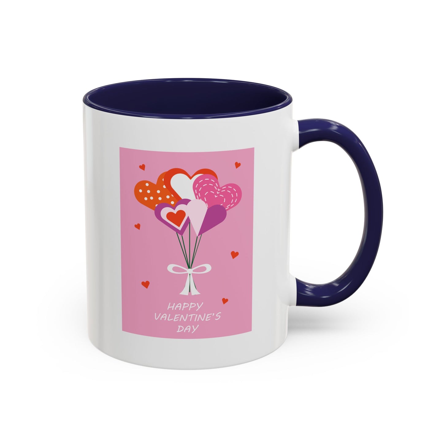 "Happy Valentine's Day" Romantic Heart Balloons Mug