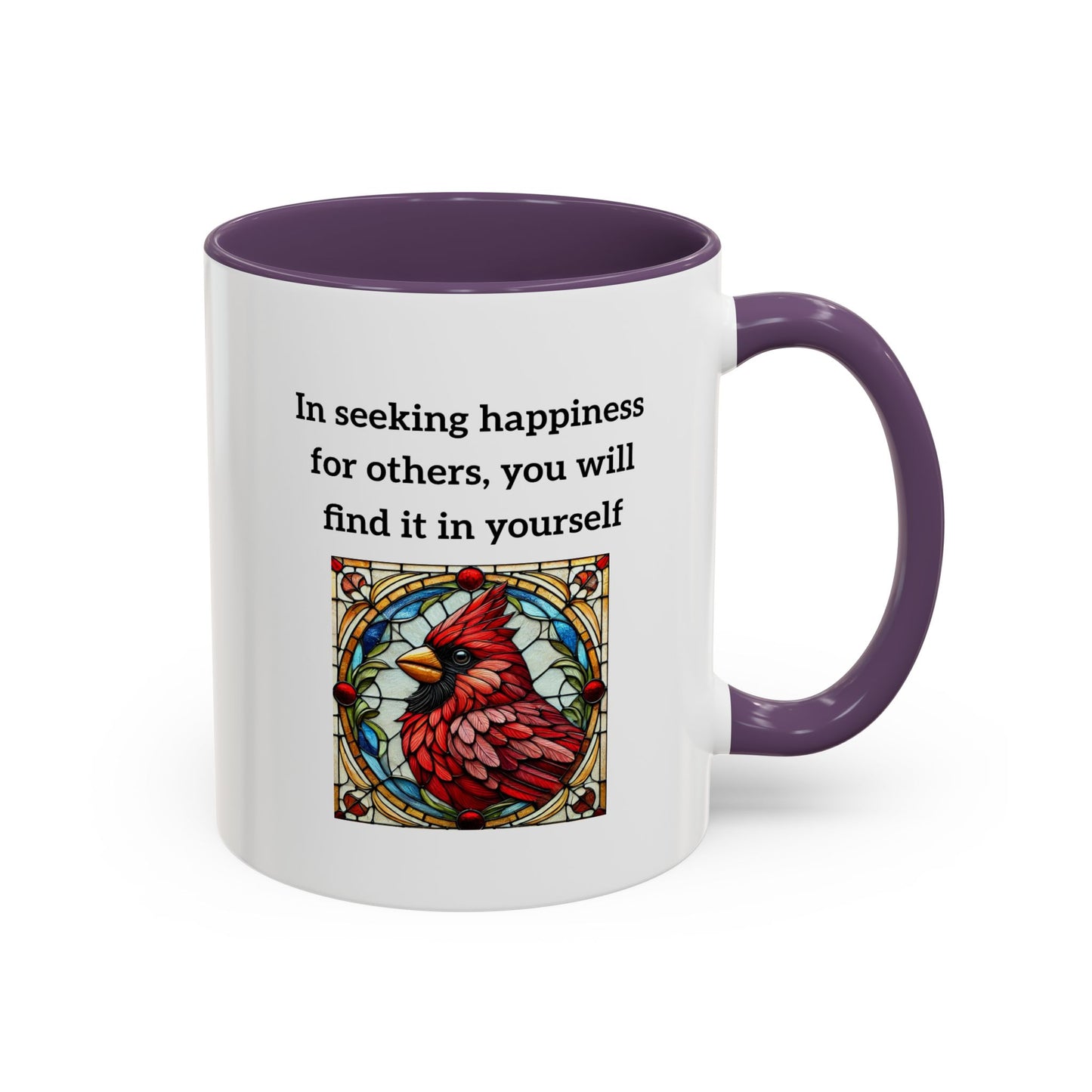 Keramikbecher – Inspirierendes Zitat über Kardinal und Glück