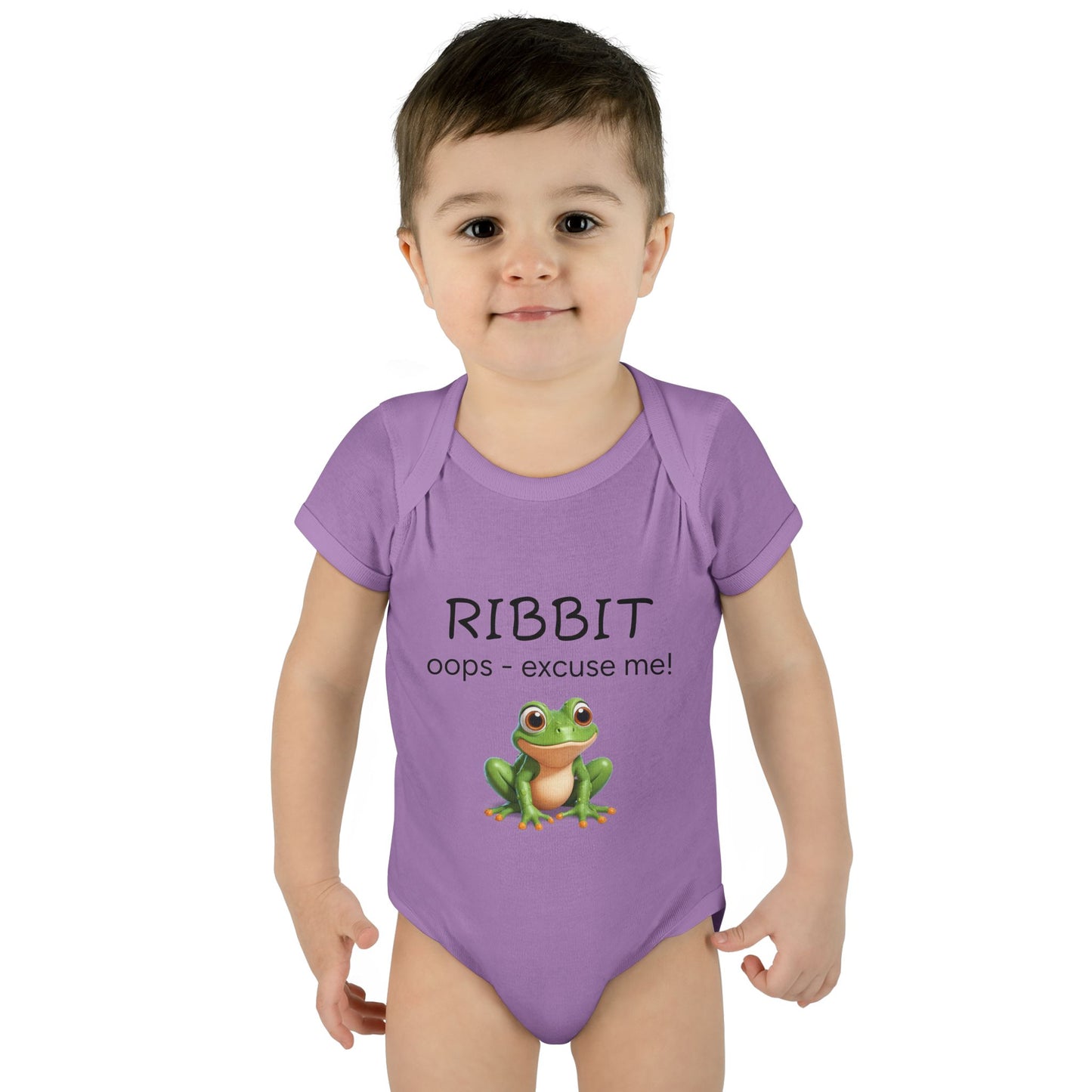 Infant/Toddler Bodysuit -  "RIBBIT - Oops, Excuse Me!" Playful Frog Design