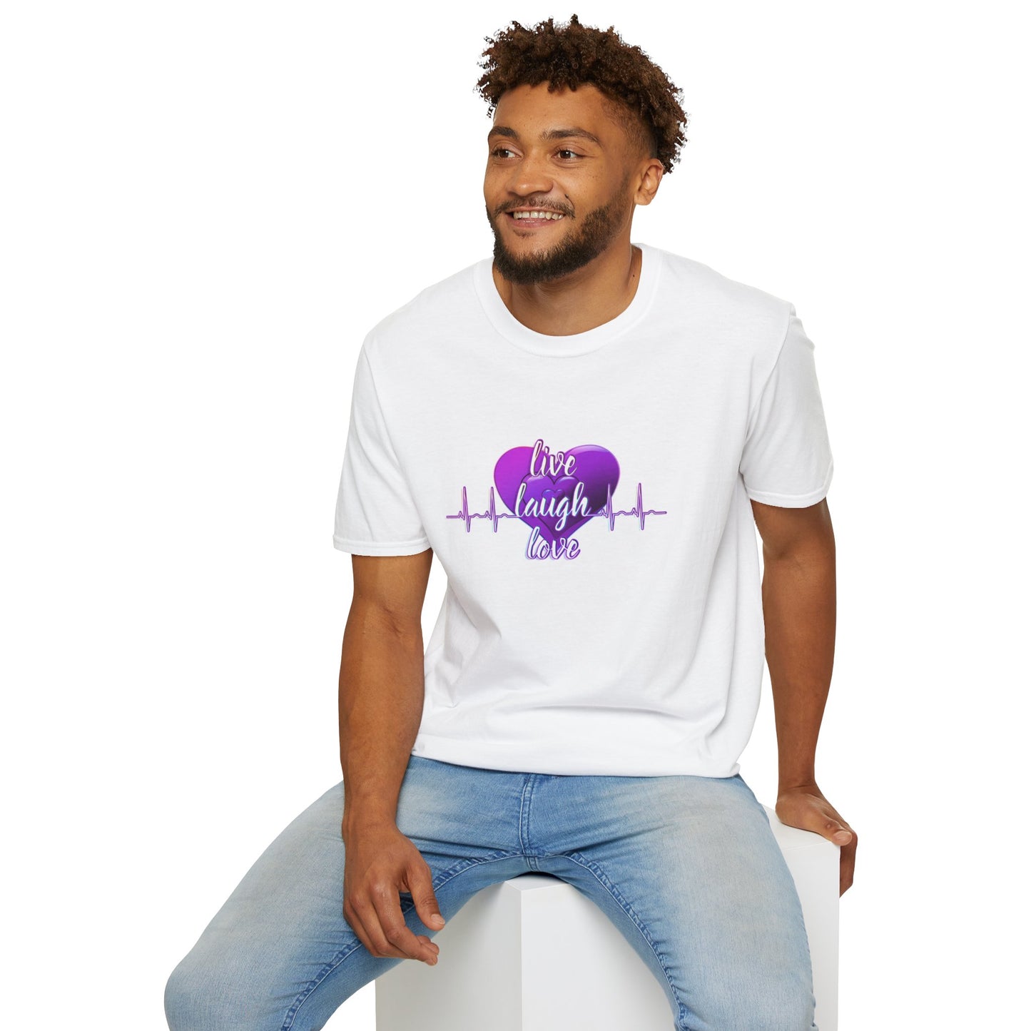 „Lebe, lache, liebe“-T-Shirt – Inspirierendes Grafik-T-Shirt