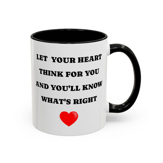 Inspirierender Kaffeebecher – Zitat: „Lass dein Herz für dich denken“