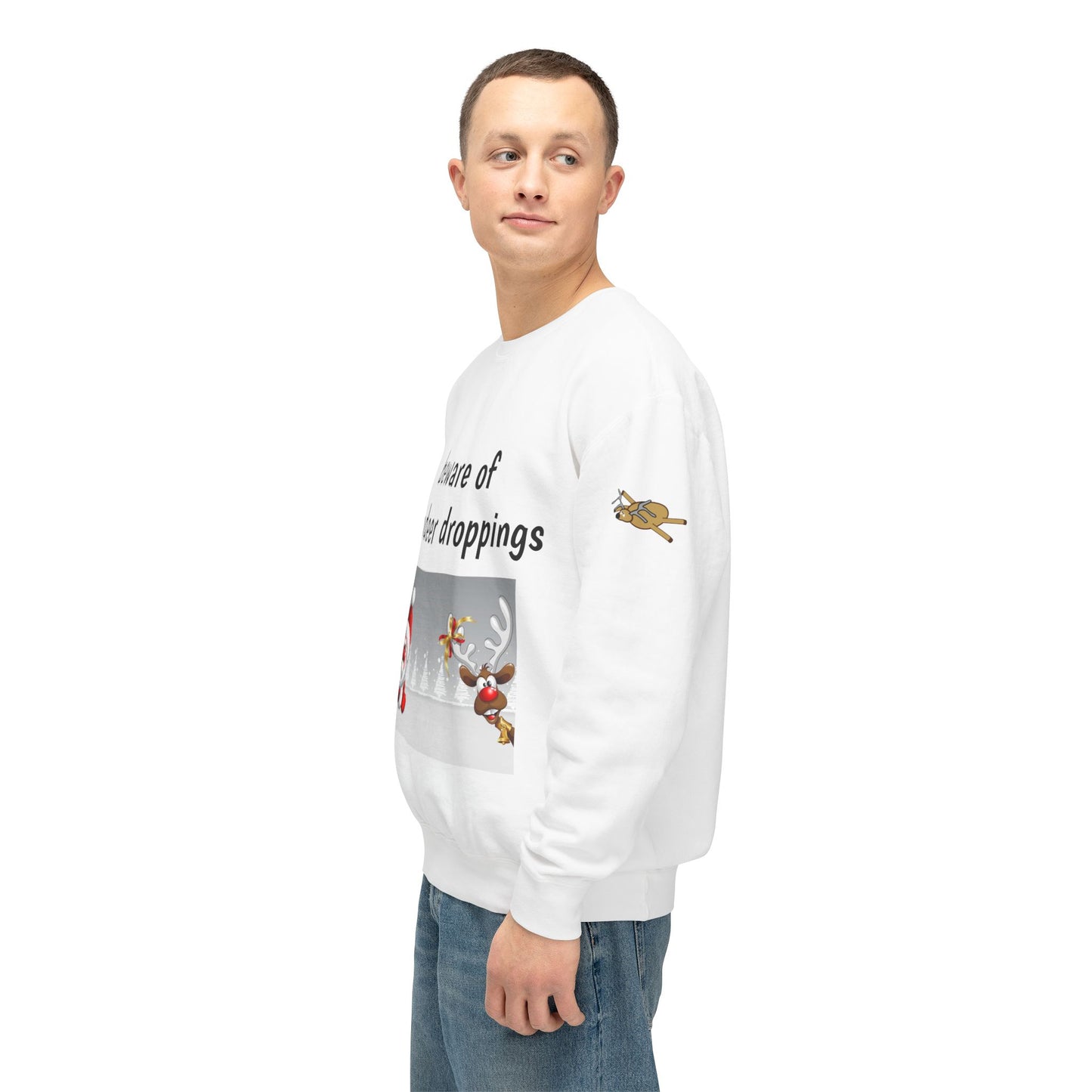 Weihnachtspullover – „Vorsicht vor Rentierkot!“