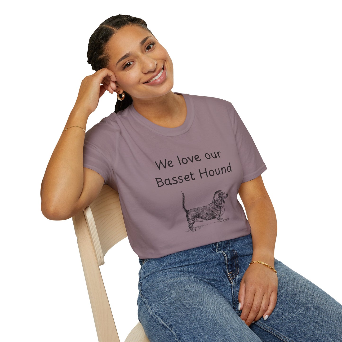 Unisex T-Shirt - "We Love Our Basset Hound" - Dog Owner Tee