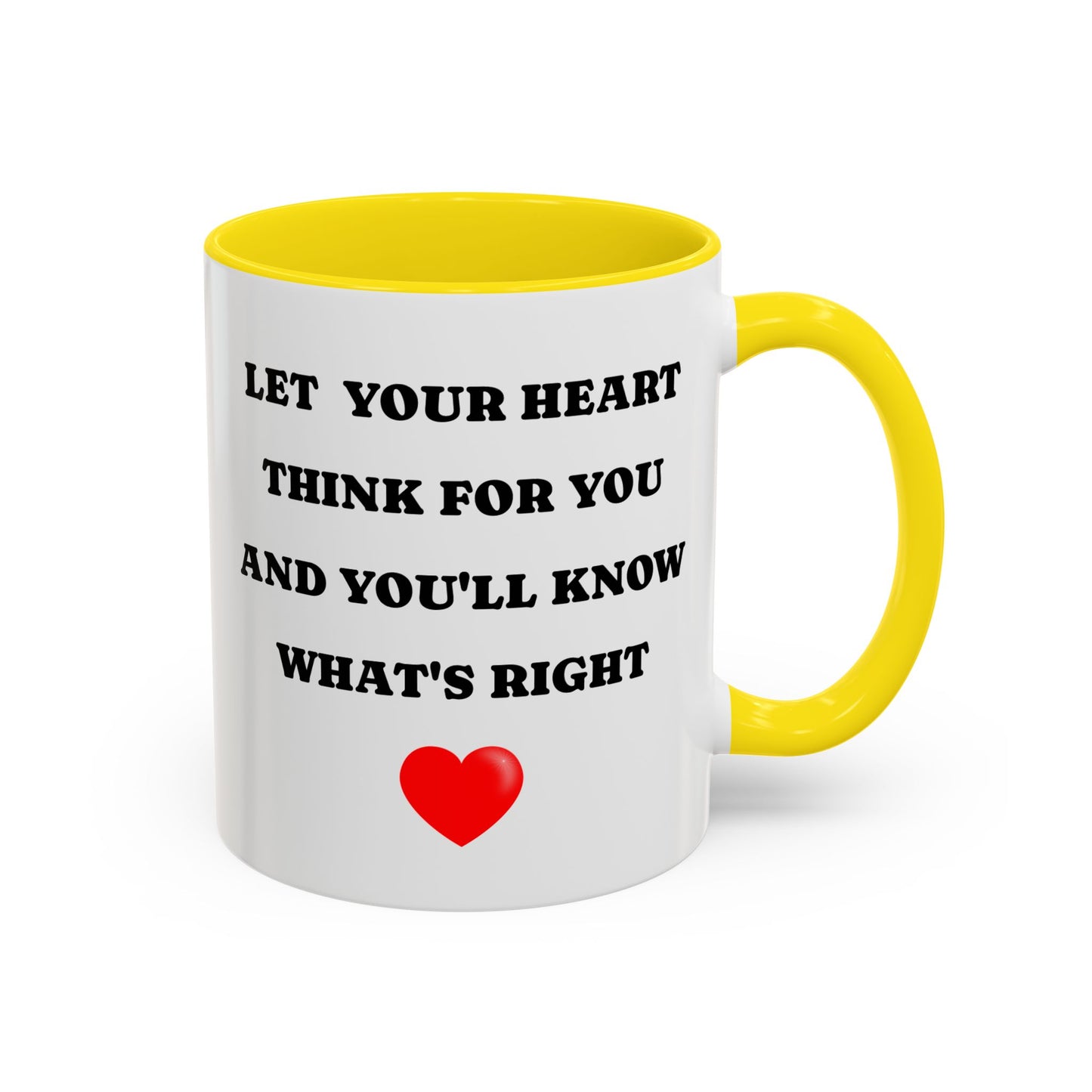 Inspirierender Kaffeebecher – Zitat: „Lass dein Herz für dich denken“