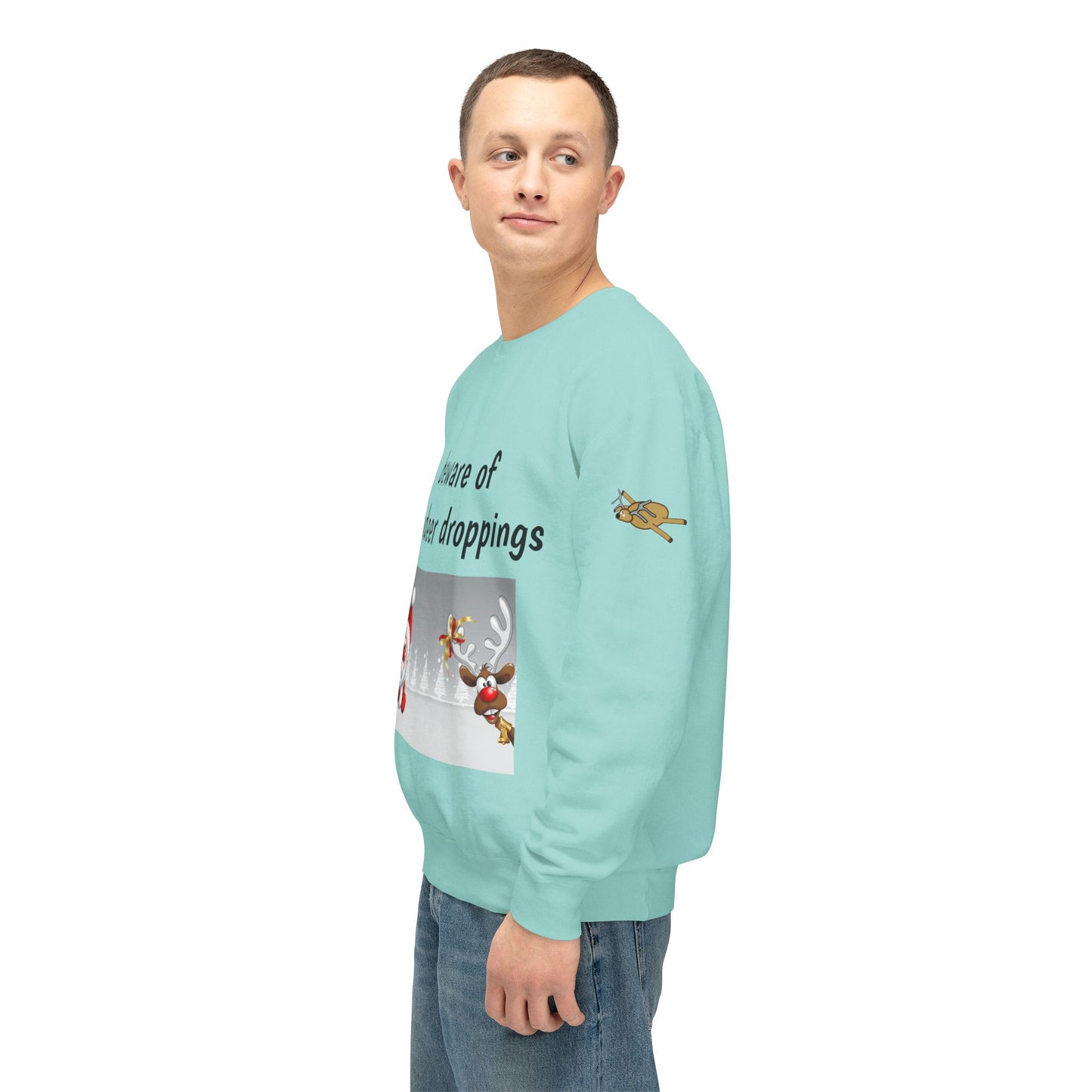 Weihnachtspullover – „Vorsicht vor Rentierkot!“