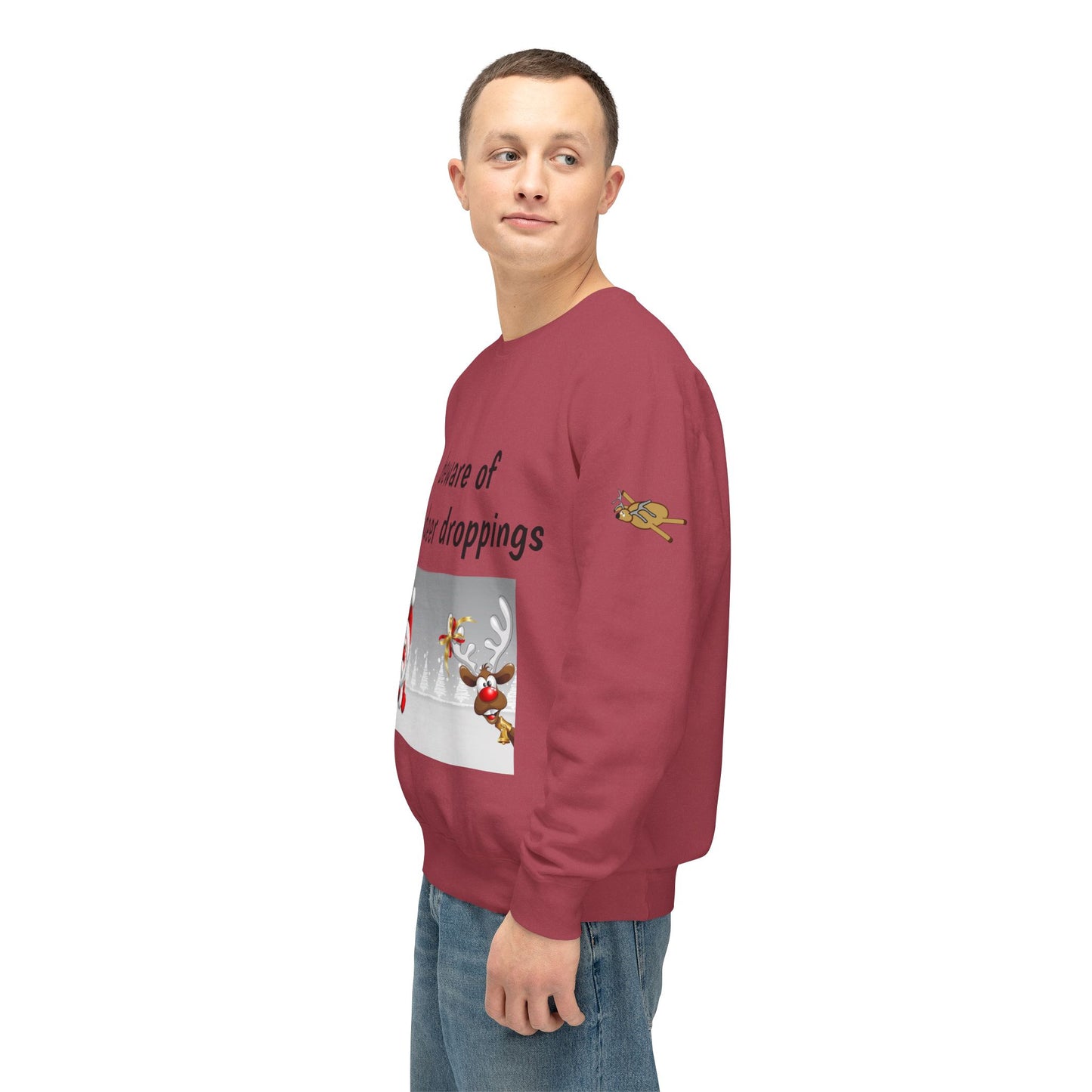 Weihnachtspullover – „Vorsicht vor Rentierkot!“