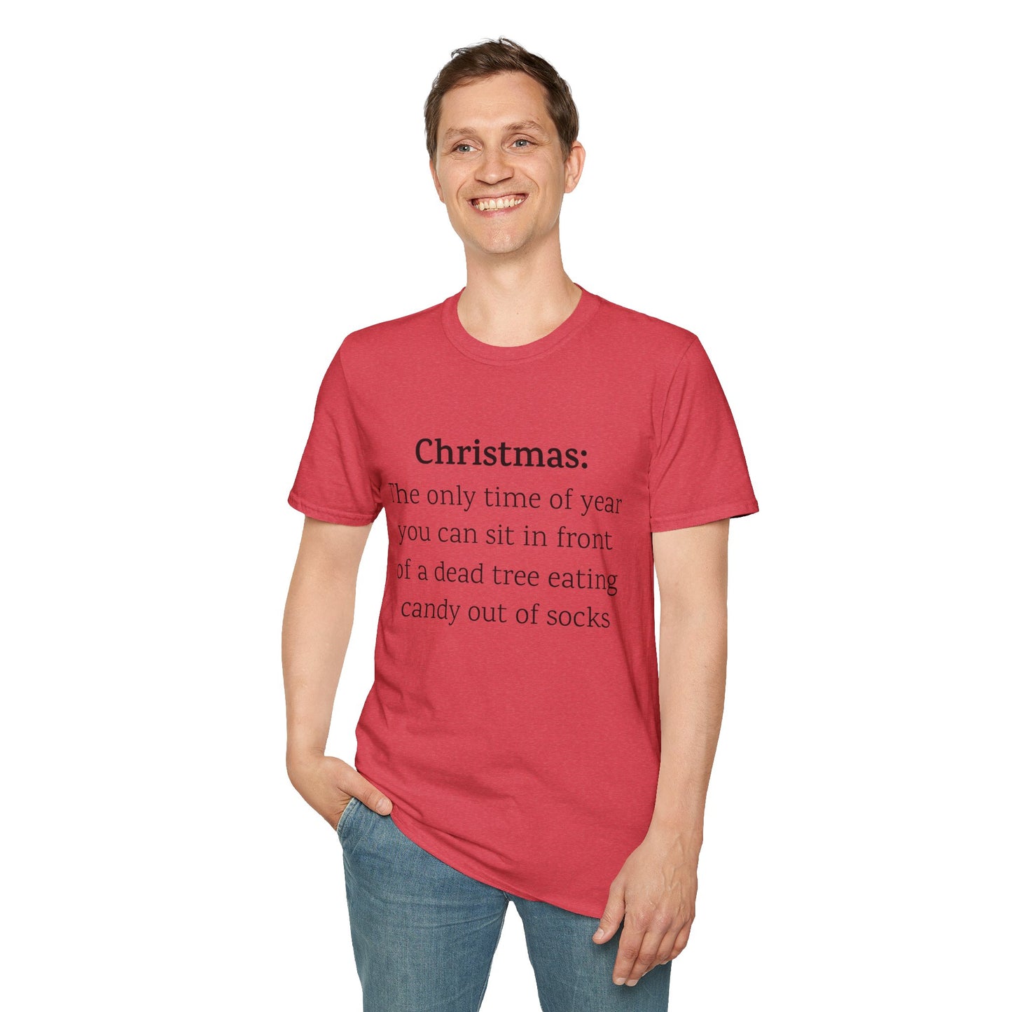 Humorous Christmas Tee - Eating Candy Out Of Socks Quote