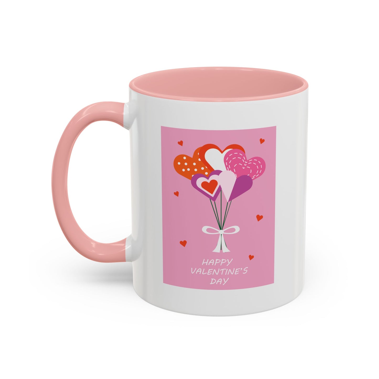 "Happy Valentine's Day" Romantic Heart Balloons Mug