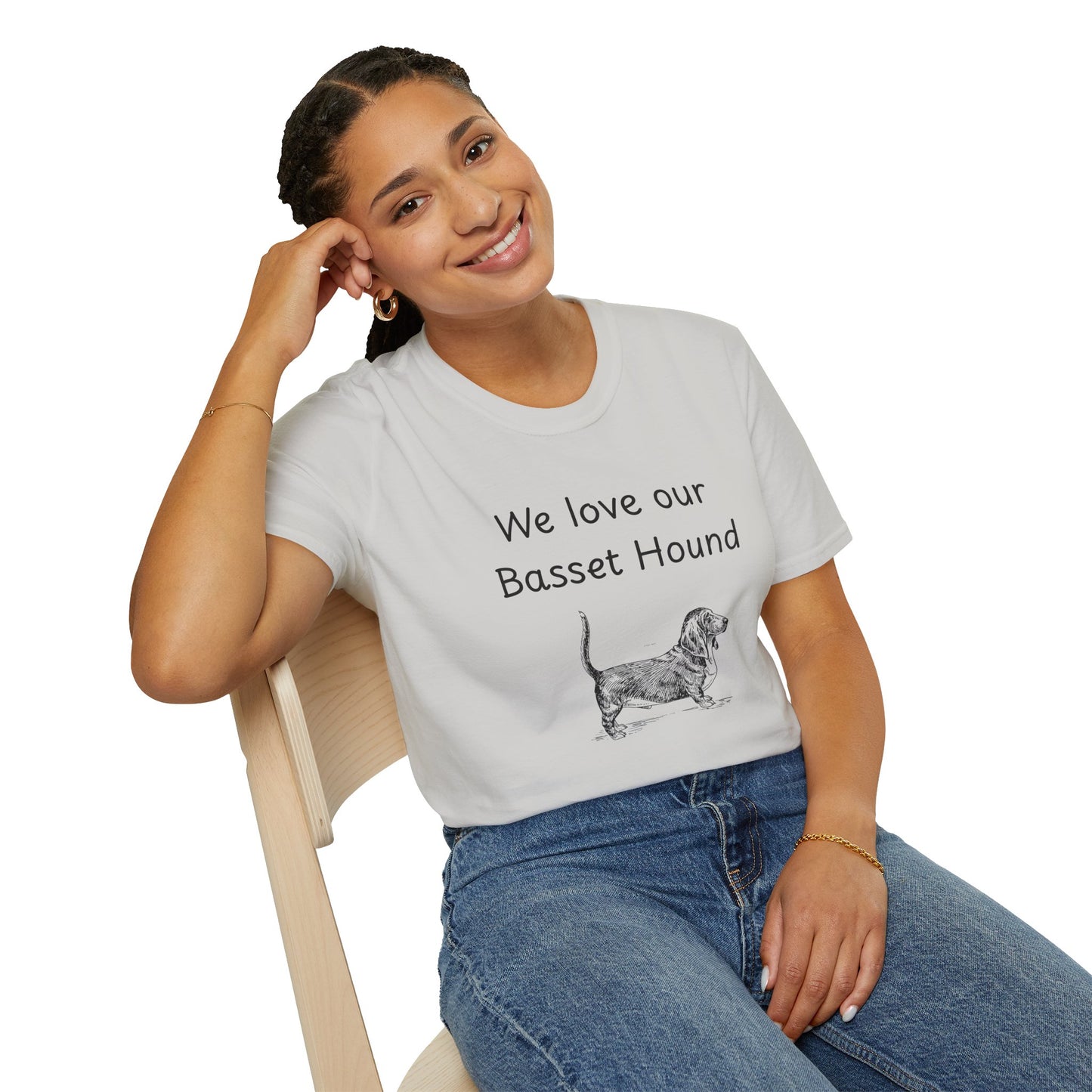 Unisex T-Shirt - "We Love Our Basset Hound" - Dog Owner Tee