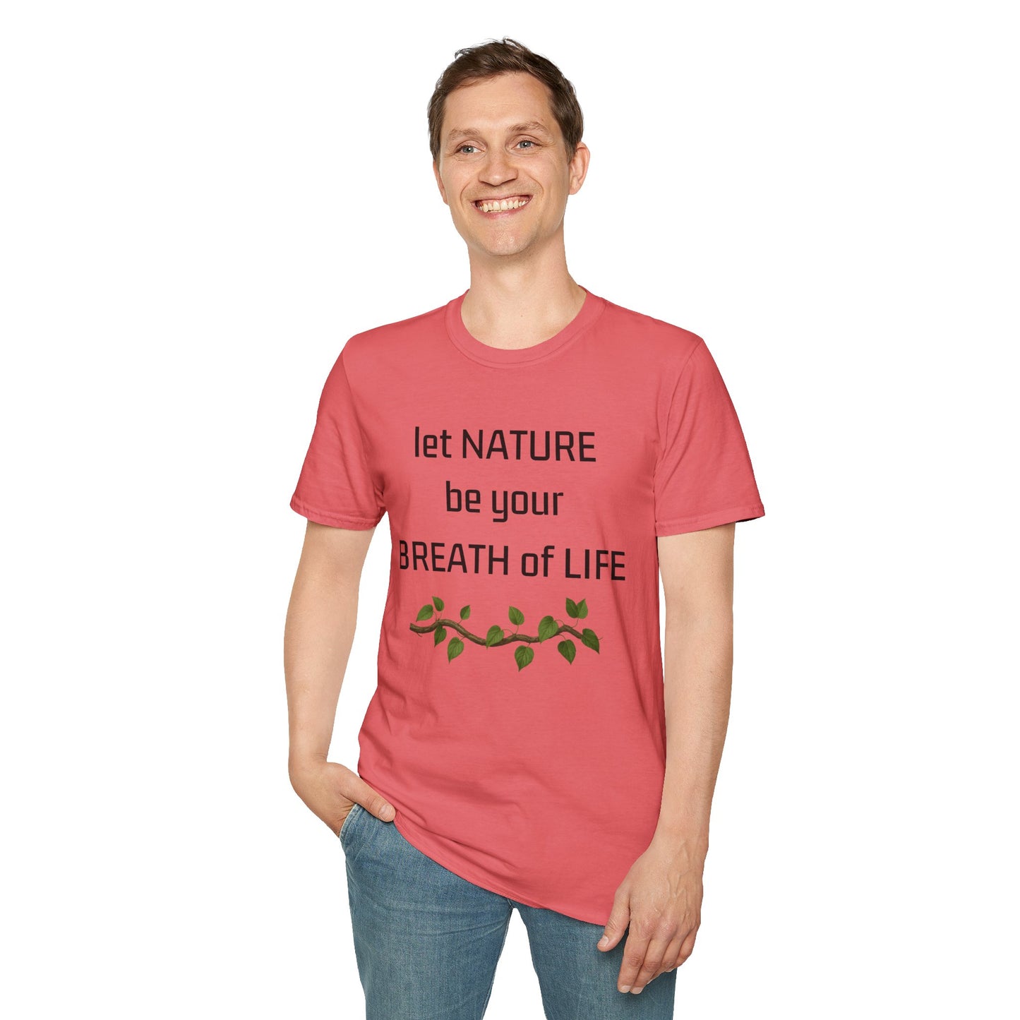 Inspirierendes T-Shirt „Lass die Natur dein Lebensatem sein“