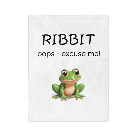 Child or Adult Frog Blanket - "RIBBIT Oops - Excuse Me!"